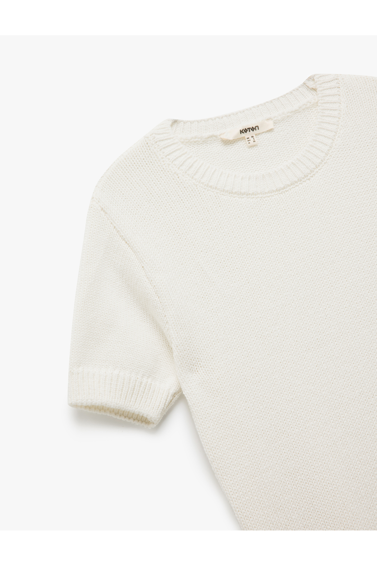 Koton  Bisiklet Yaka Kısa Kollu Triko Kazak - Görsel 5