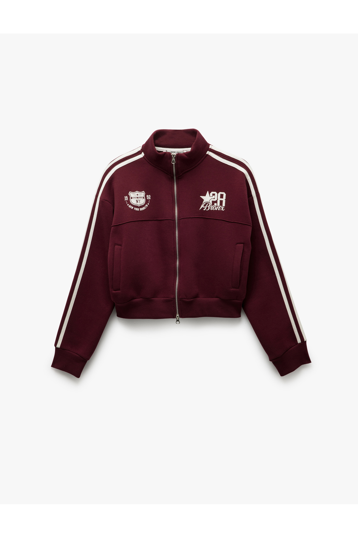 Koton  Şardonlu Fermuarlı Cepli Biyeli Kolej Baskılı Sweatshirt - Görsel 3