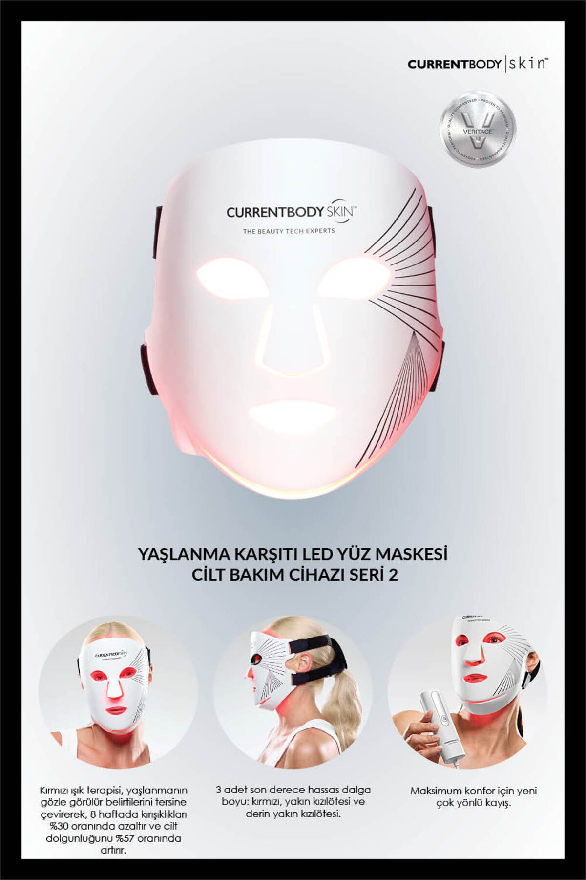 CurrentBody Skin Yaşlanma Karşıtı LED Red Light Yüz Maskesi Cilt Bakım Cihazı Seri 2 — CBD LEDMASK-S2