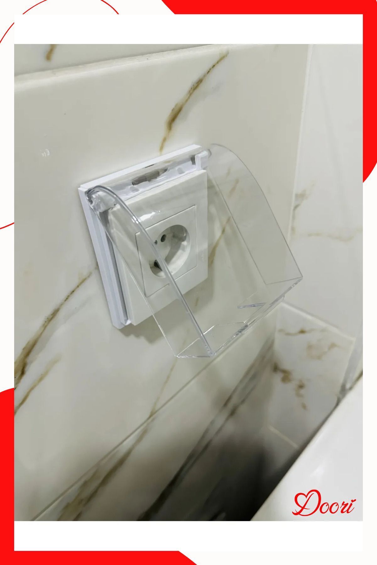 Doori Priz Kapağı Banyo Lavabo Islak Priz Koruma Kapağı Sudan Koruyan Kapağı Açılır Kapanır. Priz Altı fotoğrafı 4 (önizleme)