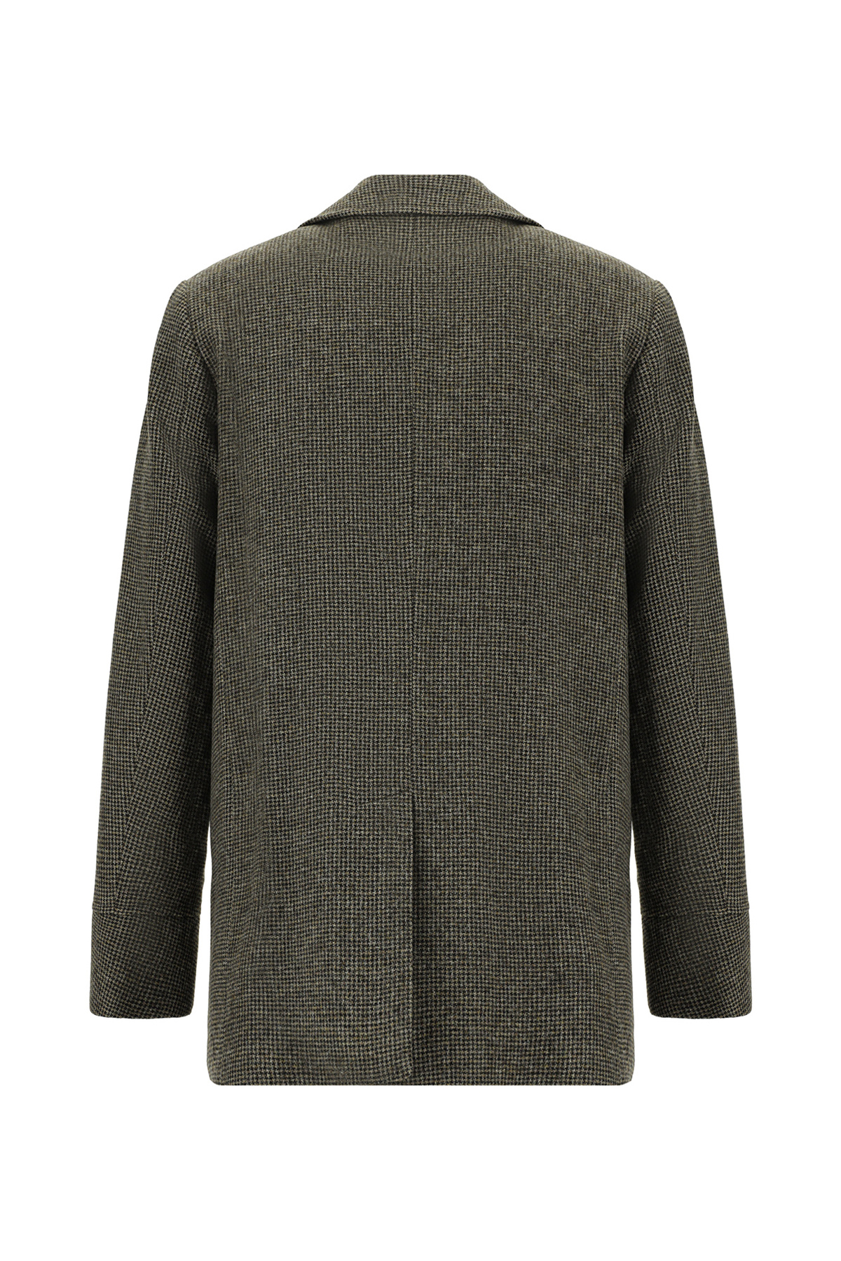 Abdullah Kiğılı  Desenli Yünlü Kruvaze Kaban - Görsel 2