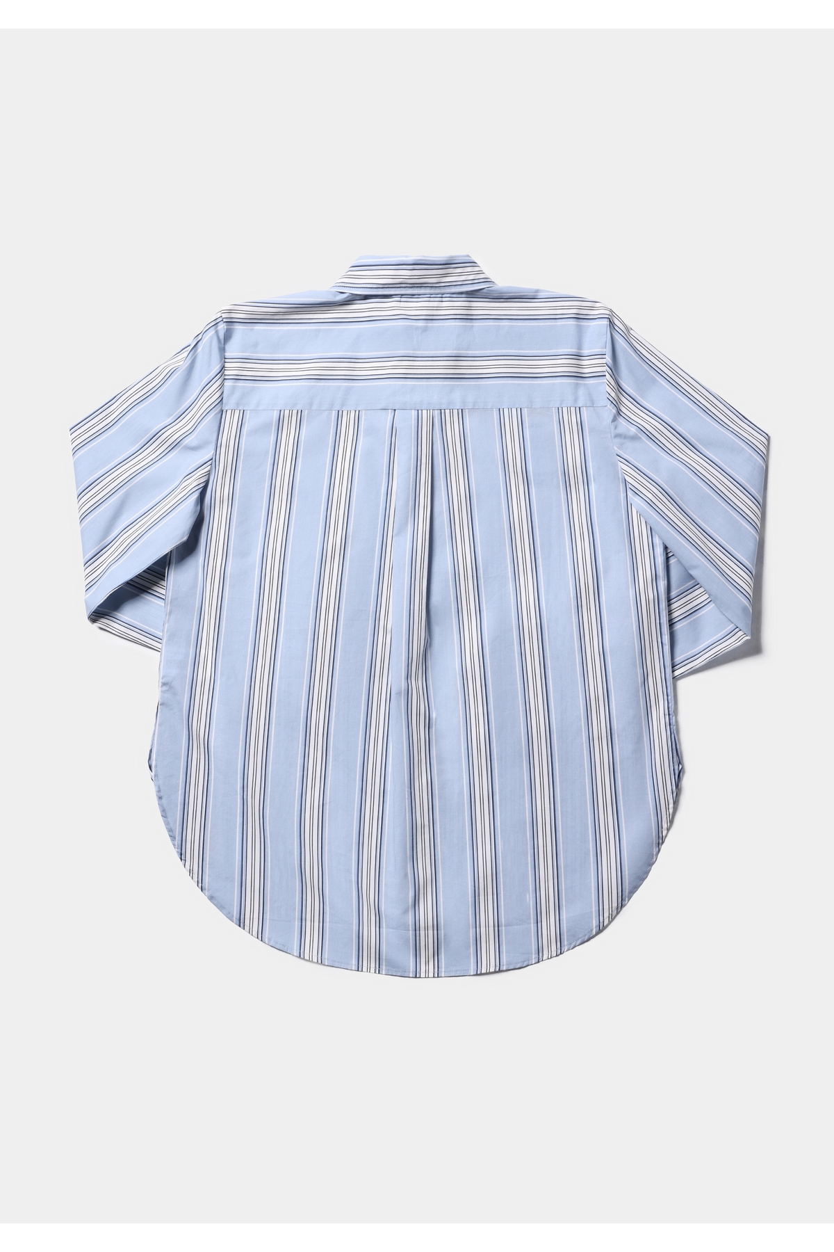 Colin’s  Regular Fit Shirt Neck Çizgili Kadın Mavi Uzun Kol Gömlek - Görsel 6