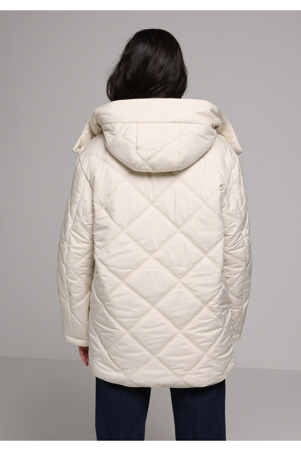 Colin’s  Regular Fit Kapüşonlu Fermuarlı Astarlı Suya Dayanıklı Kadın Ekru Mont - Görsel 2