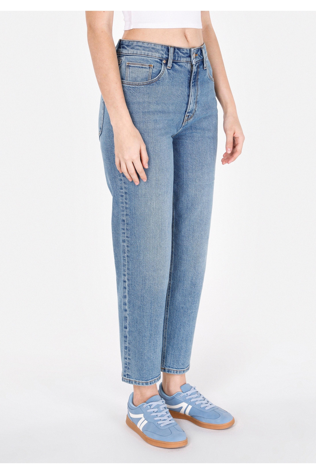 Colin’s  Straight Fit Kadın Light İndigo Denim Jean Fermuarlı Pantolon - Görsel 4