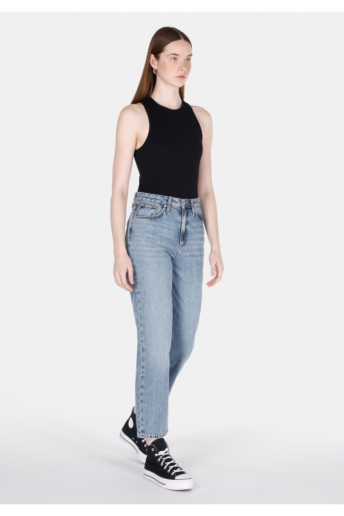 Colin’s  Straight Fit Yüksel Bel Düz Paça Kadın Light İndigo Denim Jean Pantolon - Görsel 3