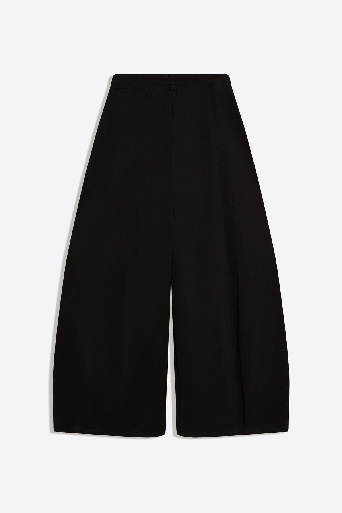 Bershka  Stoperli neopren görünümlü geniş paça pantolon - Görsel 6