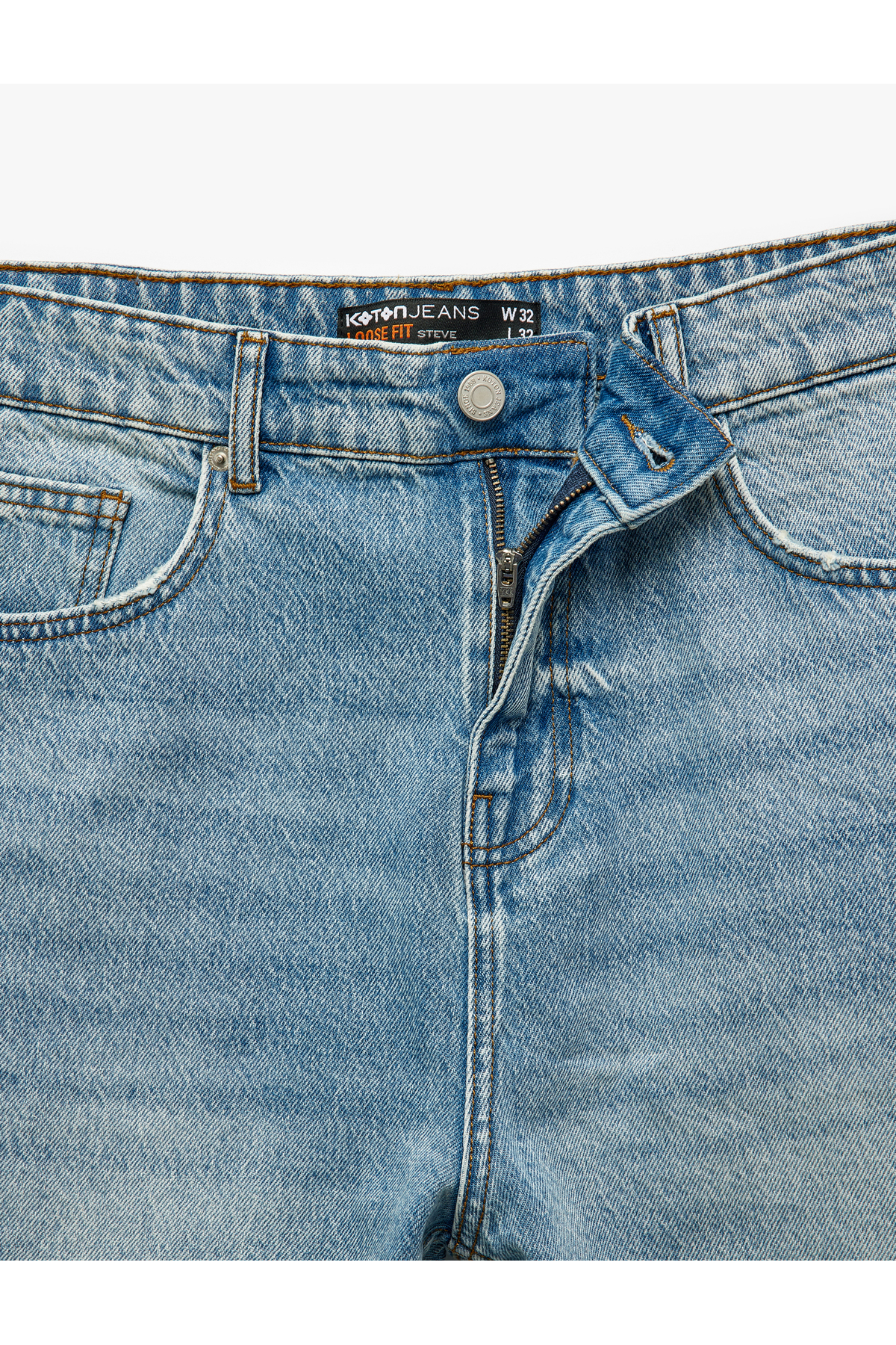 Koton Pamuklu Normal Bel Cepli Loose Fit Jean Pantolon - Steve Jean görsel 6