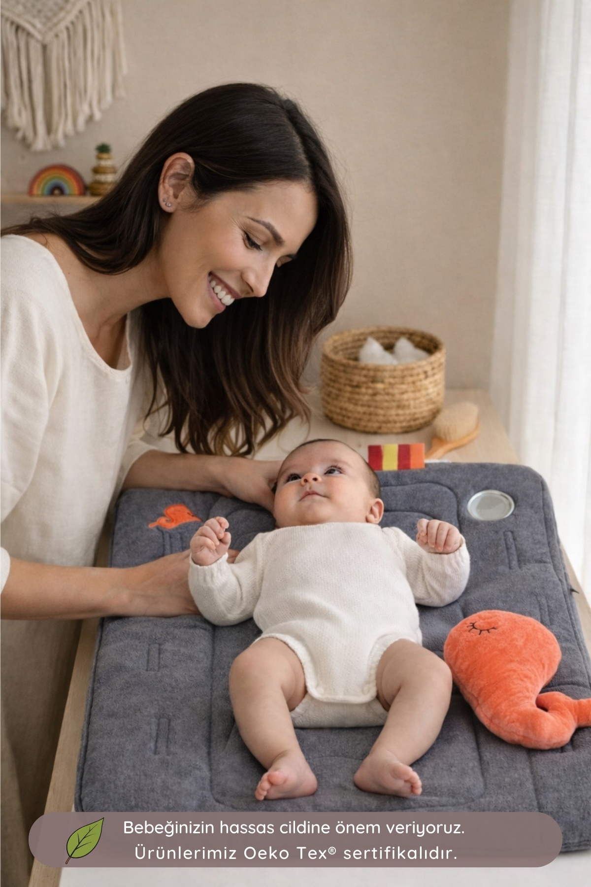 ubeybi Bebek Seyahat Alt Değiştirme Matı ve Oyun Minderi - Bebek Arabası Uyumlu Yumuşak Dolgulu Şilte fotoğrafı 4 (önizleme)