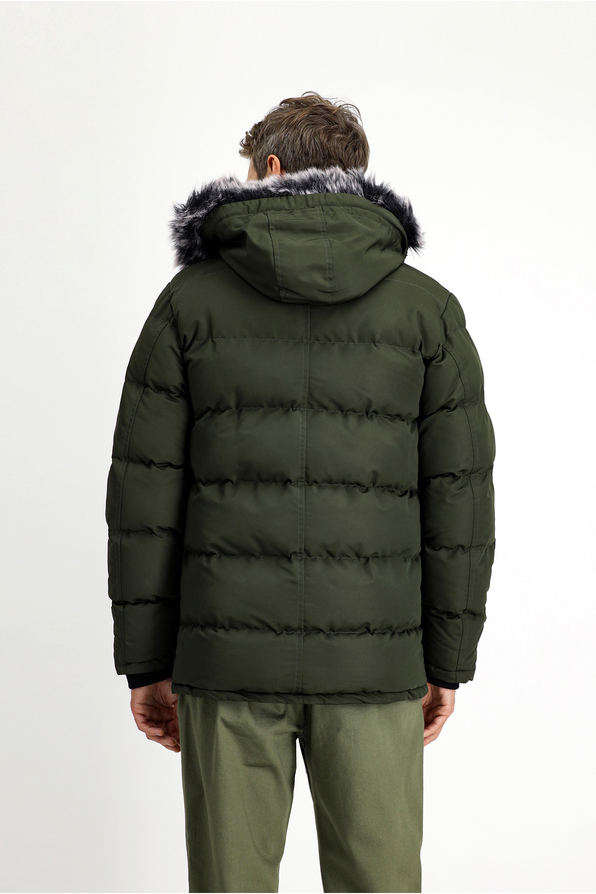 Kiğılı  Kürklü Kapüşonlu Spor Şişme Kaban - Görsel 5