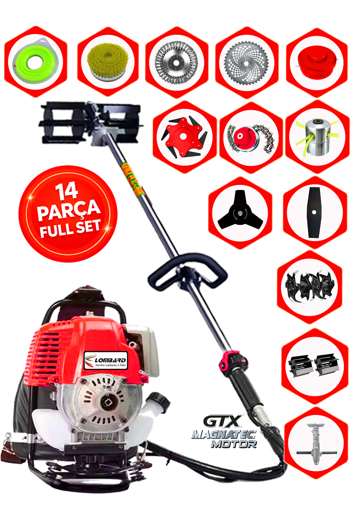 Cros LOMBARD İtaly VALENTO-X14 780 Seri Sırt Tırpan+ Akrobat