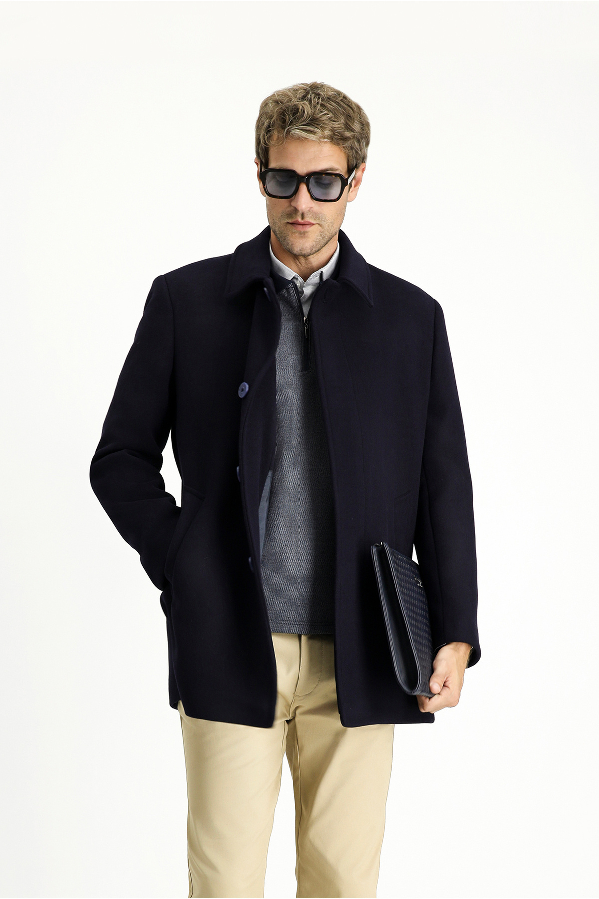 Kiğılı  Yünlü Klasik Kaban - Görsel 3