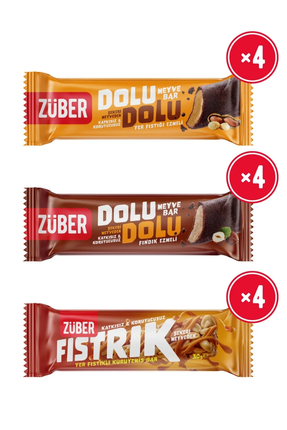 Züber Dolu Dolu Meyve Bar ve Fıstrık Paketi 30g x 12 Adet