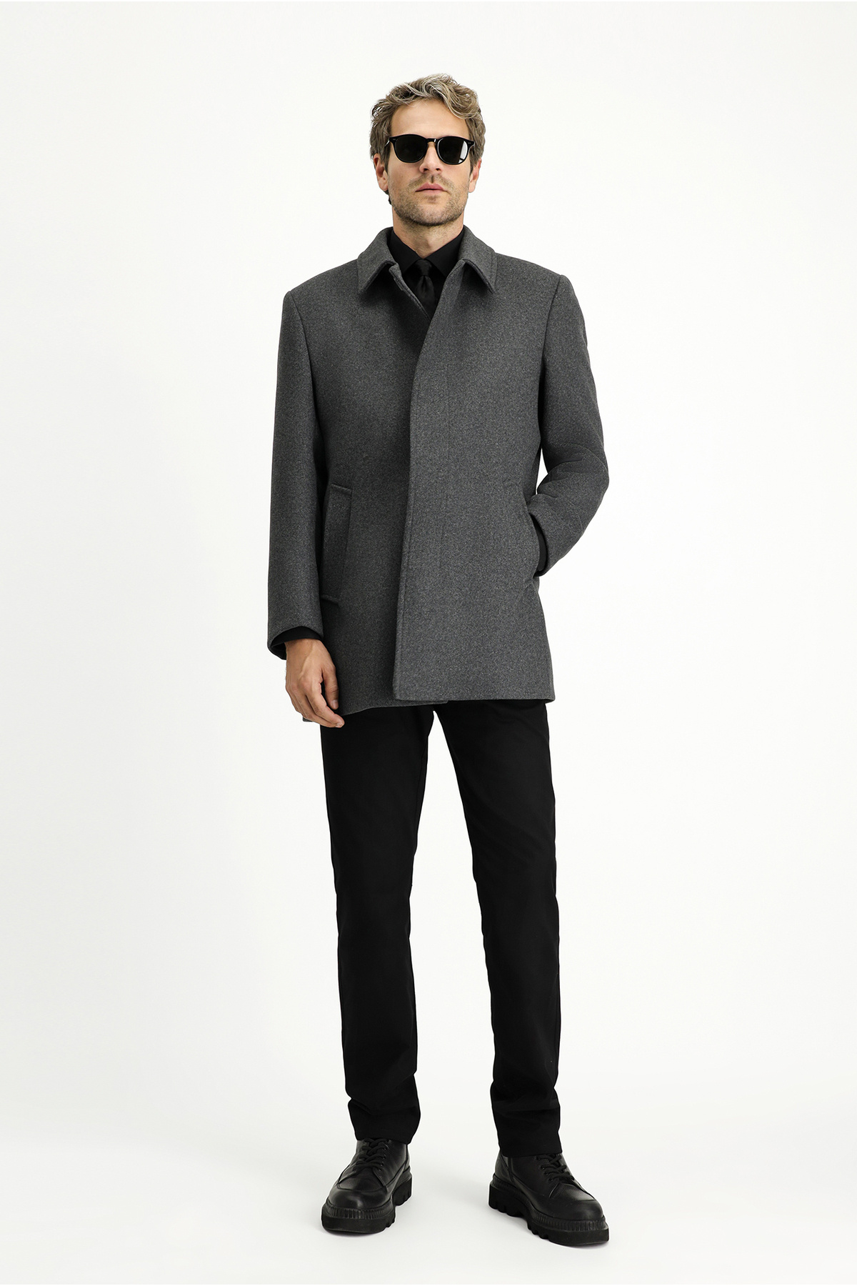 Kiğılı  Yünlü Klasik Kaban - Görsel 2