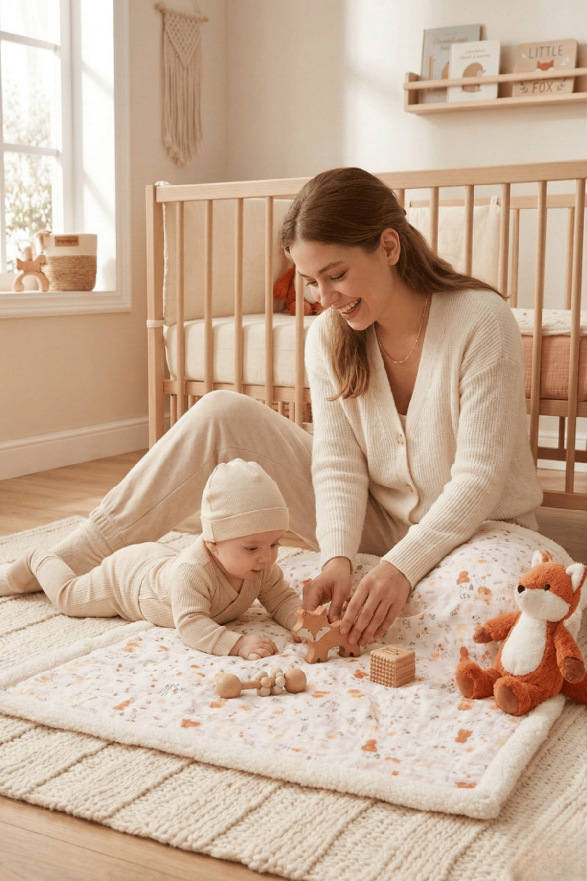 LUCKKA Puffy Bebek Battaniyesi 70x100 cm Koyun Tüylü Müslin Battaniye - ZTPUF00 fotoğrafı 2 (önizleme)