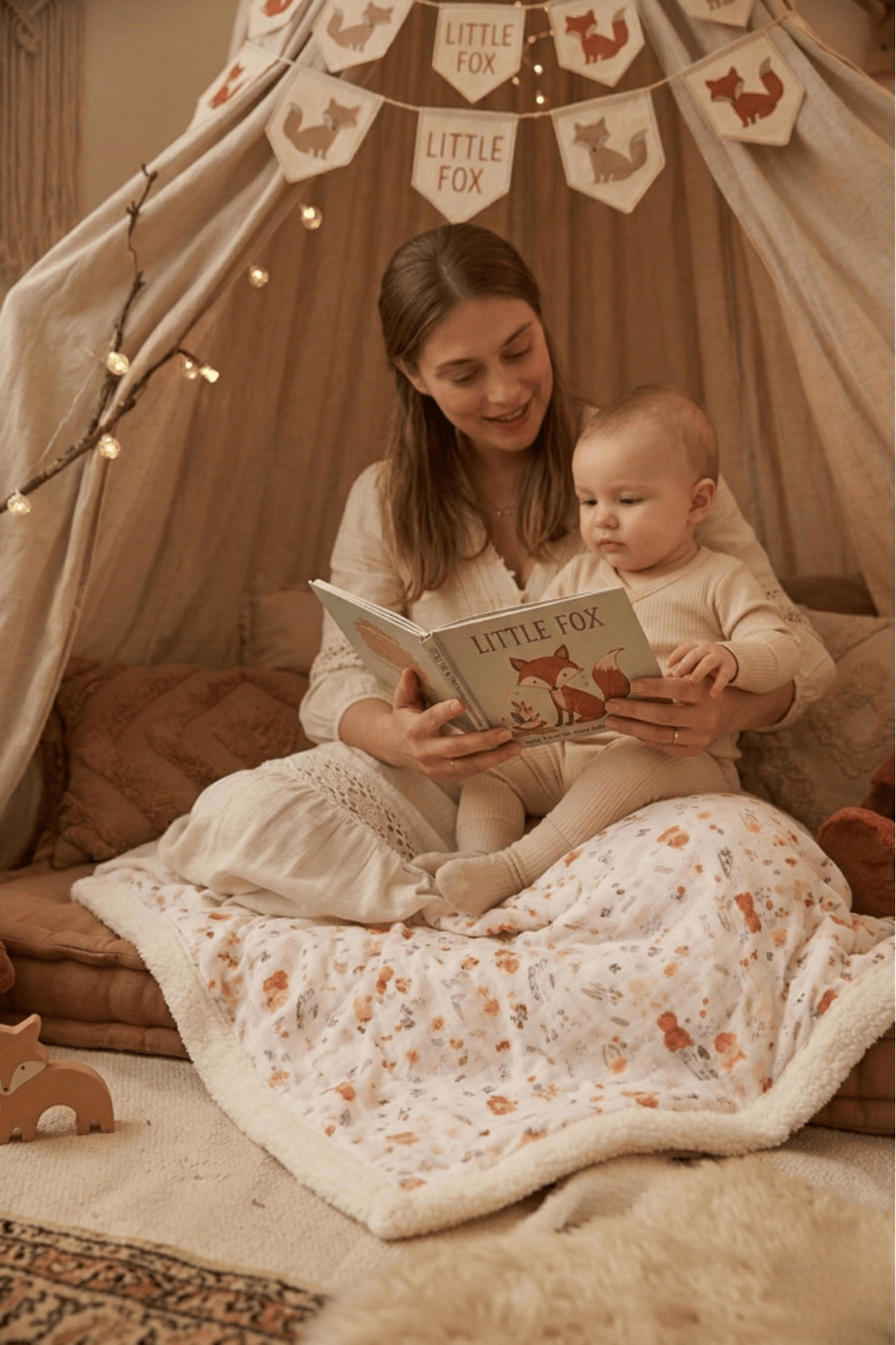 LUCKKA Puffy Bebek Battaniyesi 70x100 cm Koyun Tüylü Müslin Battaniye - ZTPUF00 fotoğrafı 4 (önizleme)