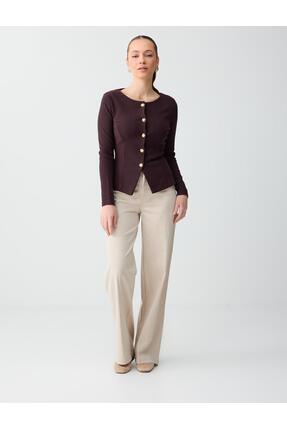 Jimmy Key Taş Normal Bel İspanyol Paça Dokuma Uzun Pantolon