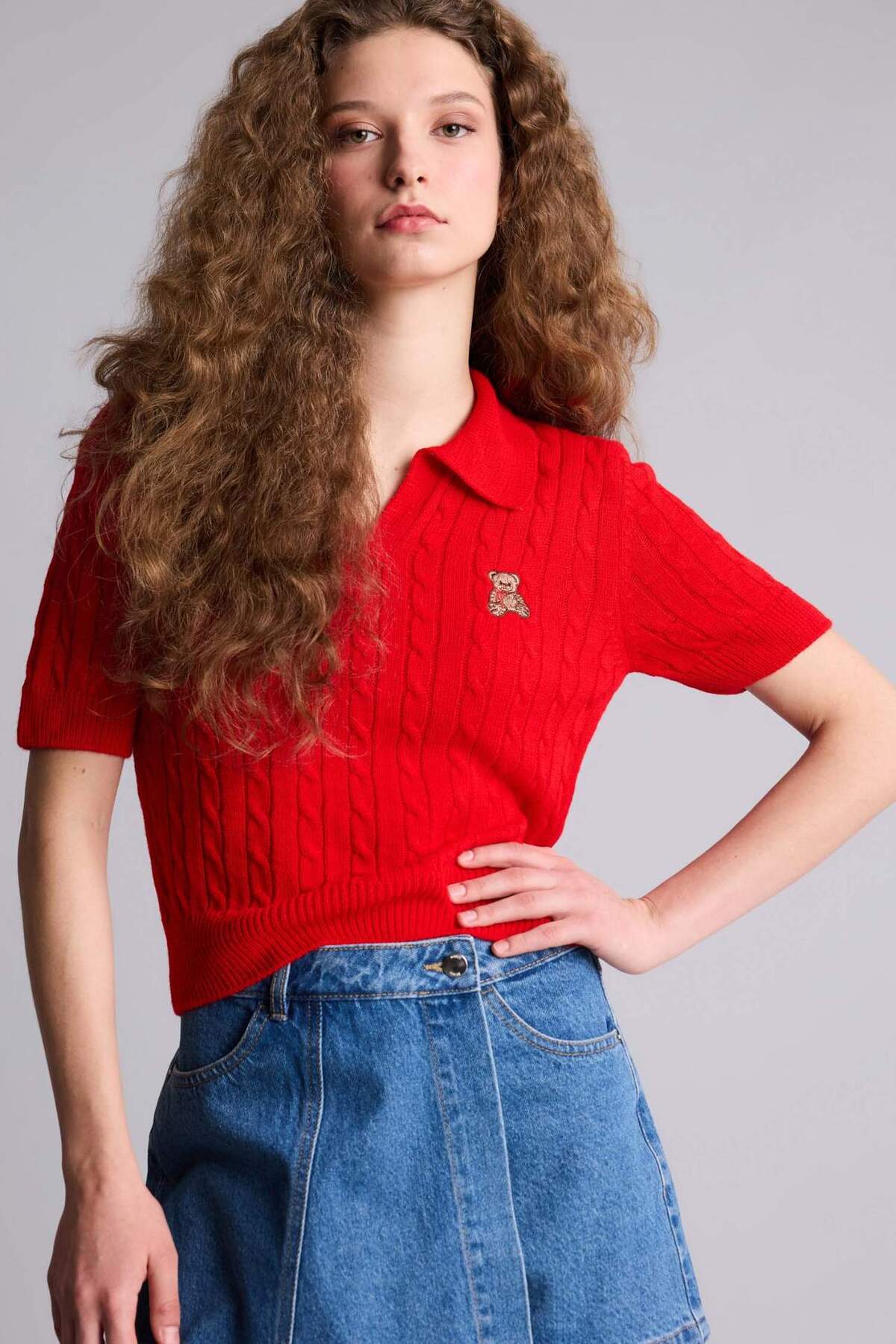 Defacto  Slim Fit Ayıcıklı Kazak H5908AX26SM