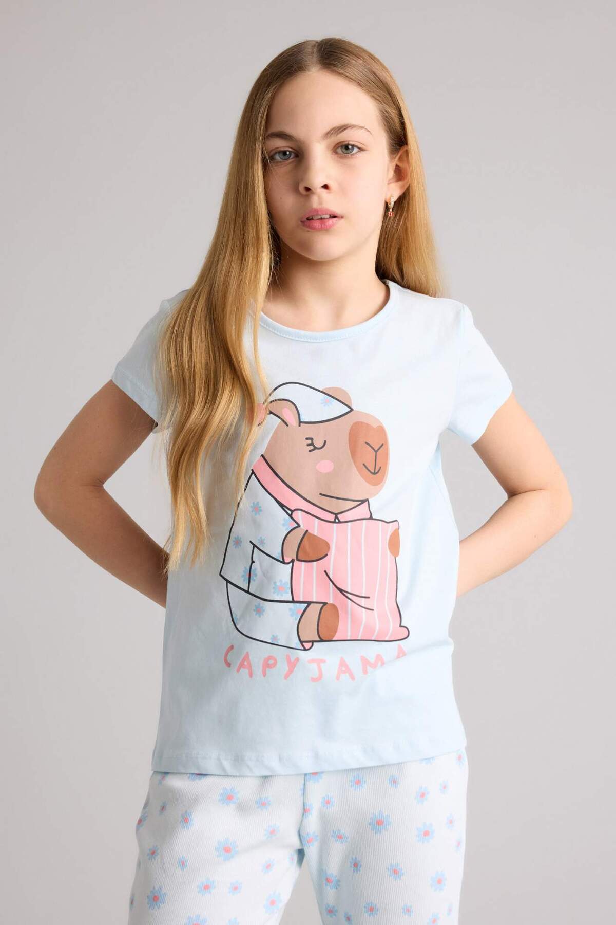 Defacto %100 Pamuklu 2'li Pijama Takımı Kız Çocuk H0152A826SP fotoğrafı 3 (önizleme)