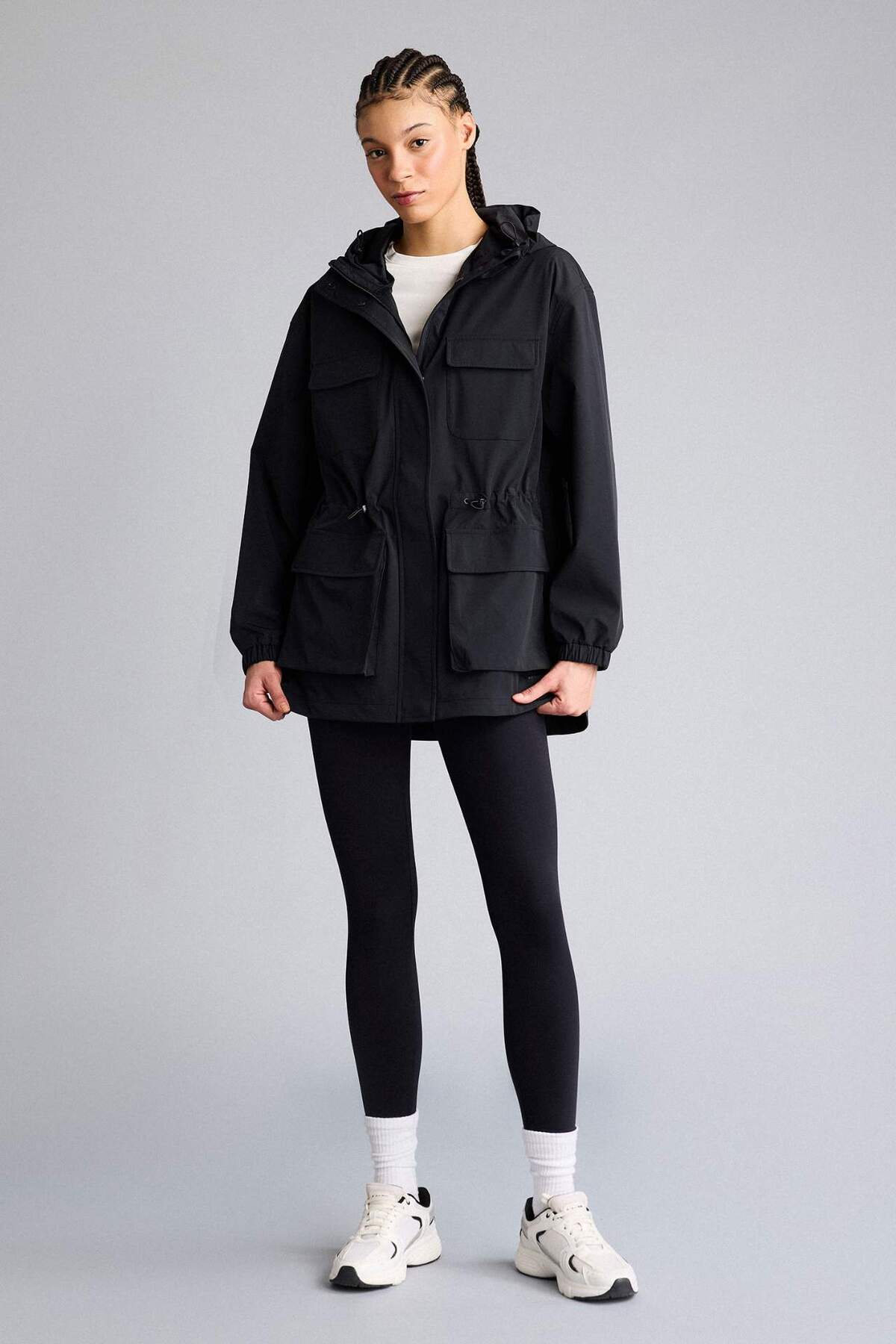 Defacto  Rüzgar Geçirmez Su İtici Kapüşonlu Fermuarlı Yağmurluk F7968AX26SP - Görsel 2