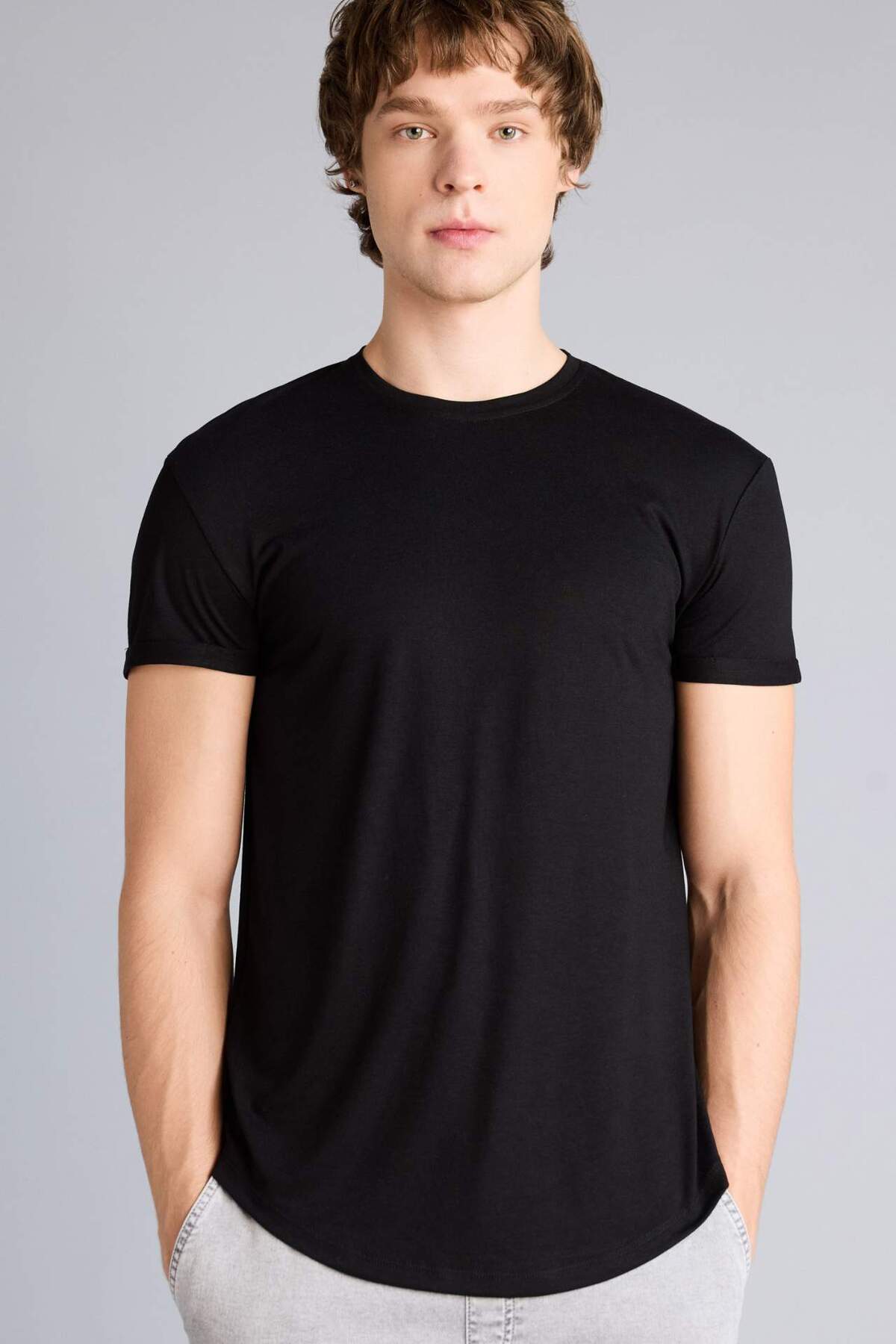 Defacto  Long Muscle Fit Bisiklet Yaka Kısa Kollu Tişört N2104AZ26SP