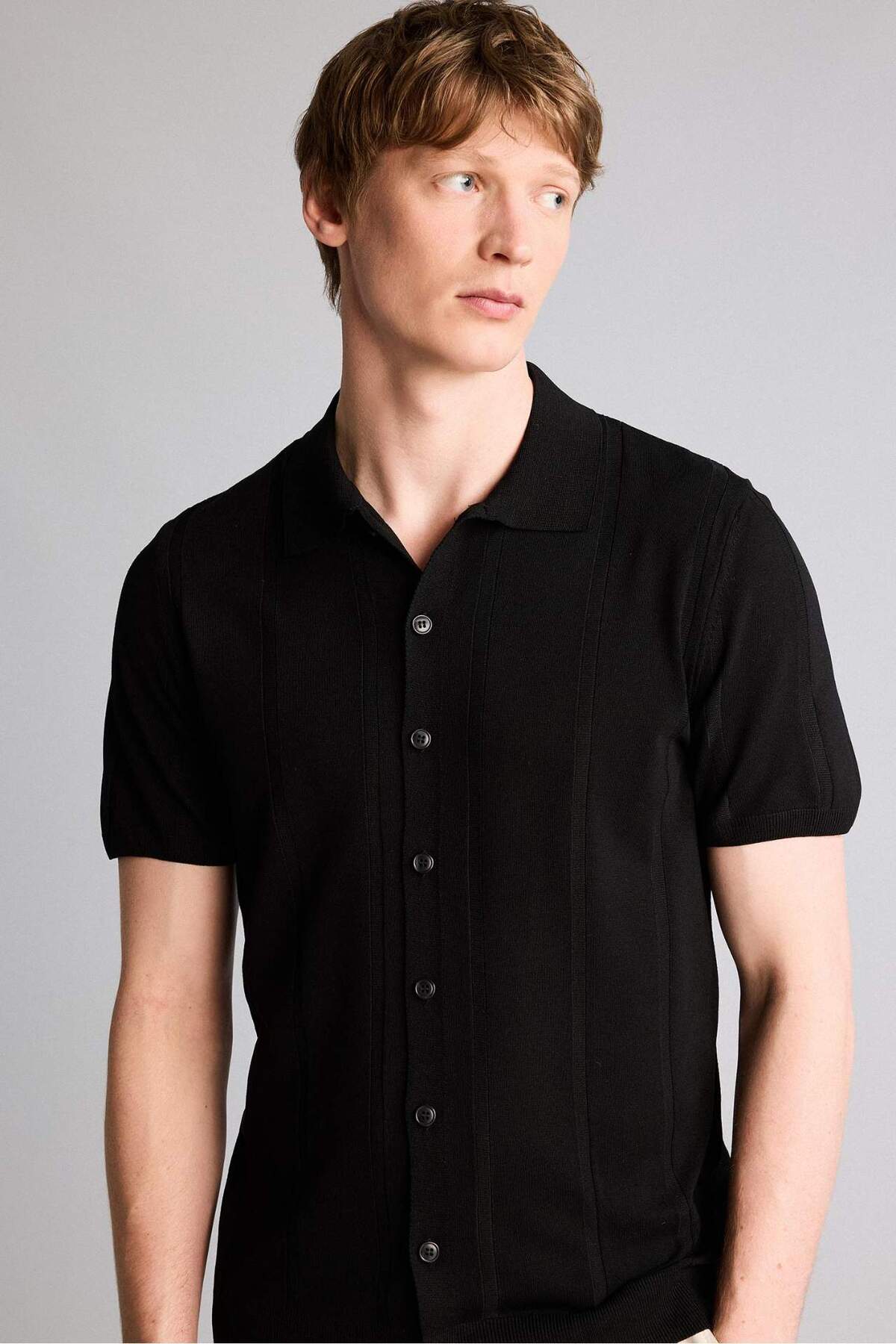 Defacto Standard Fit Knitwear Polo T-Shirt G3143Ax26Sp