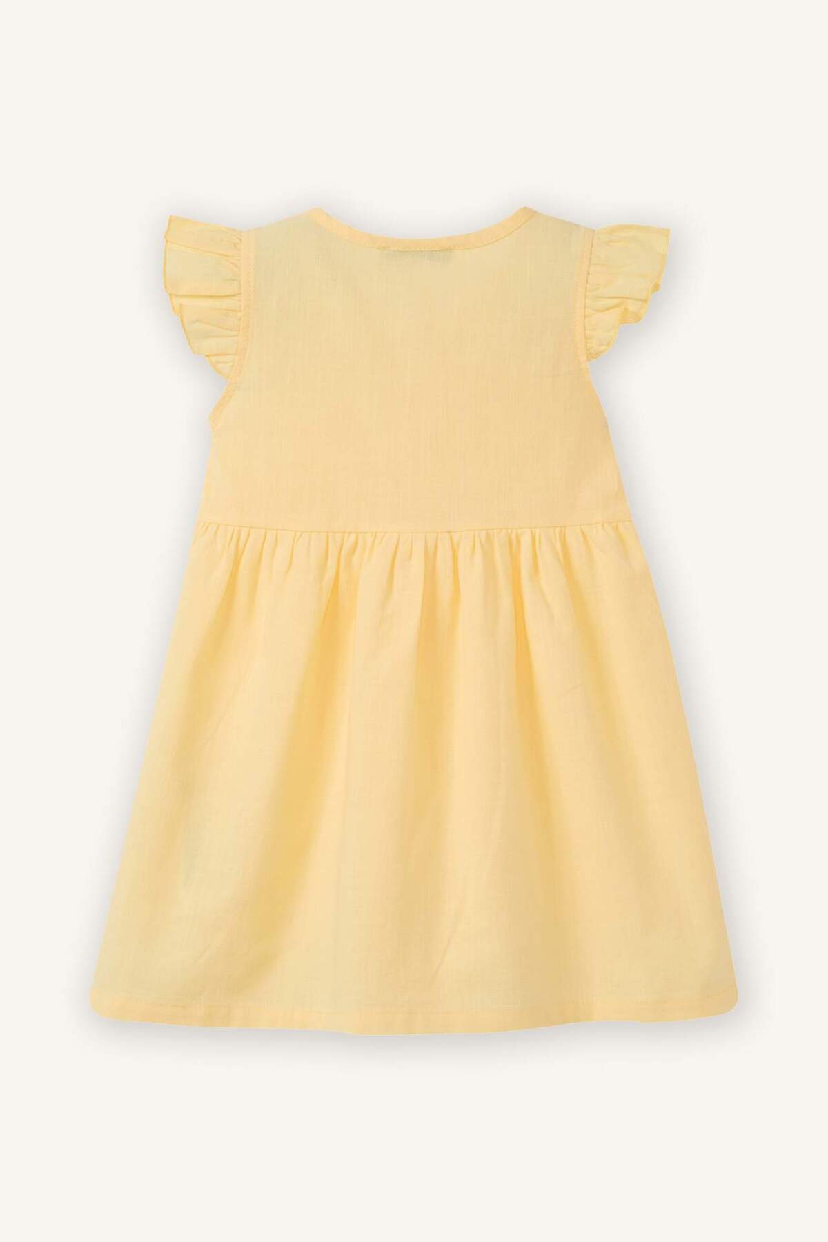 Defacto Flamlı Poplin Elbise Kız Bebek Z7402A226SM fotoğrafı 3 (önizleme)