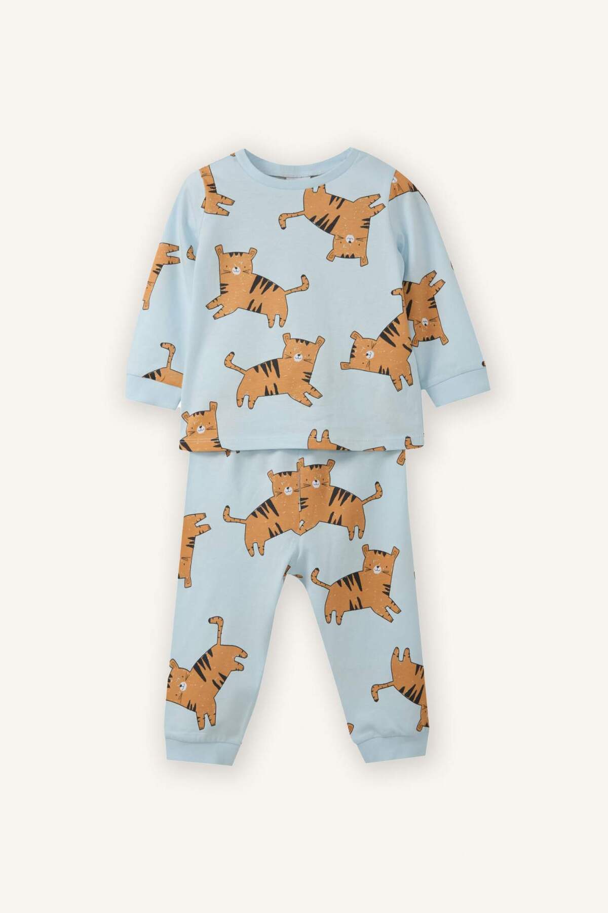 Defacto 100% Cotton Tiger Patterned 2-Piece Pajama Set for Baby Boy G8834A526Sp