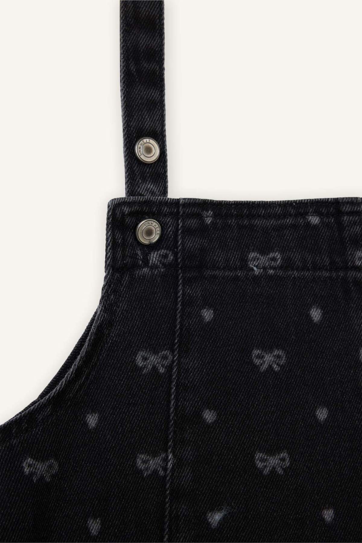 Defacto Kolsuz Jean Elbise Kız Bebek G8104A526SP fotoğrafı 2 (önizleme)