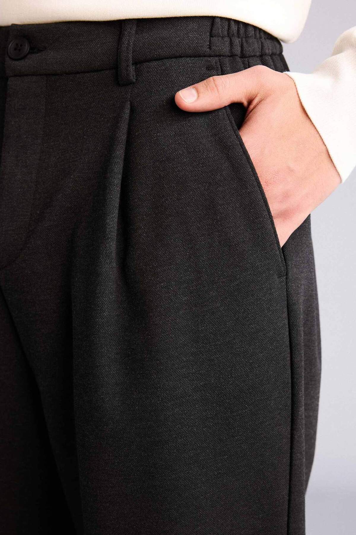 Baggy Fit Uzun Boy Pantolon F8746AX26SP — خاکستری — تصویر 4 از 5