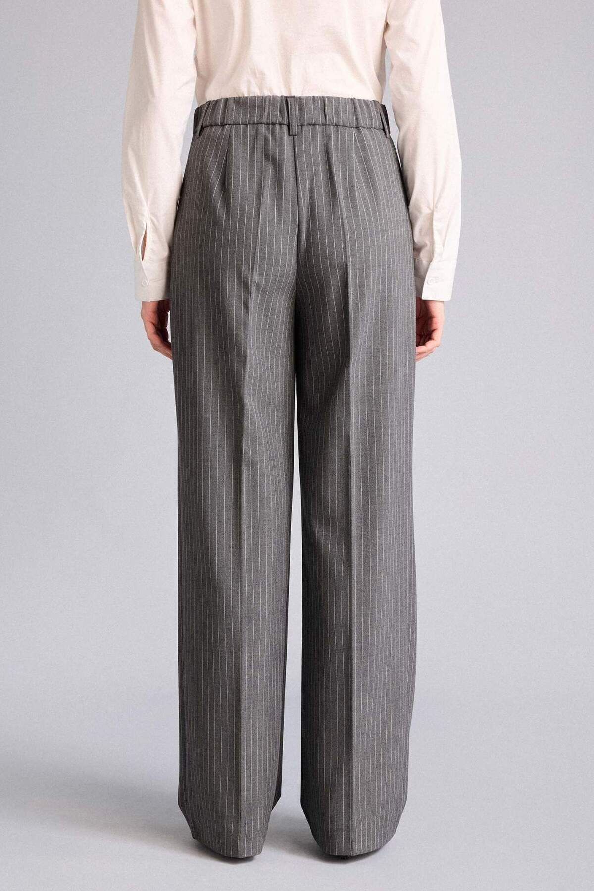 DeFacto Wıde Leg Fermuarlı Yüksek Bel Standart Boy Pantolon G8295AX26SP görsel 6