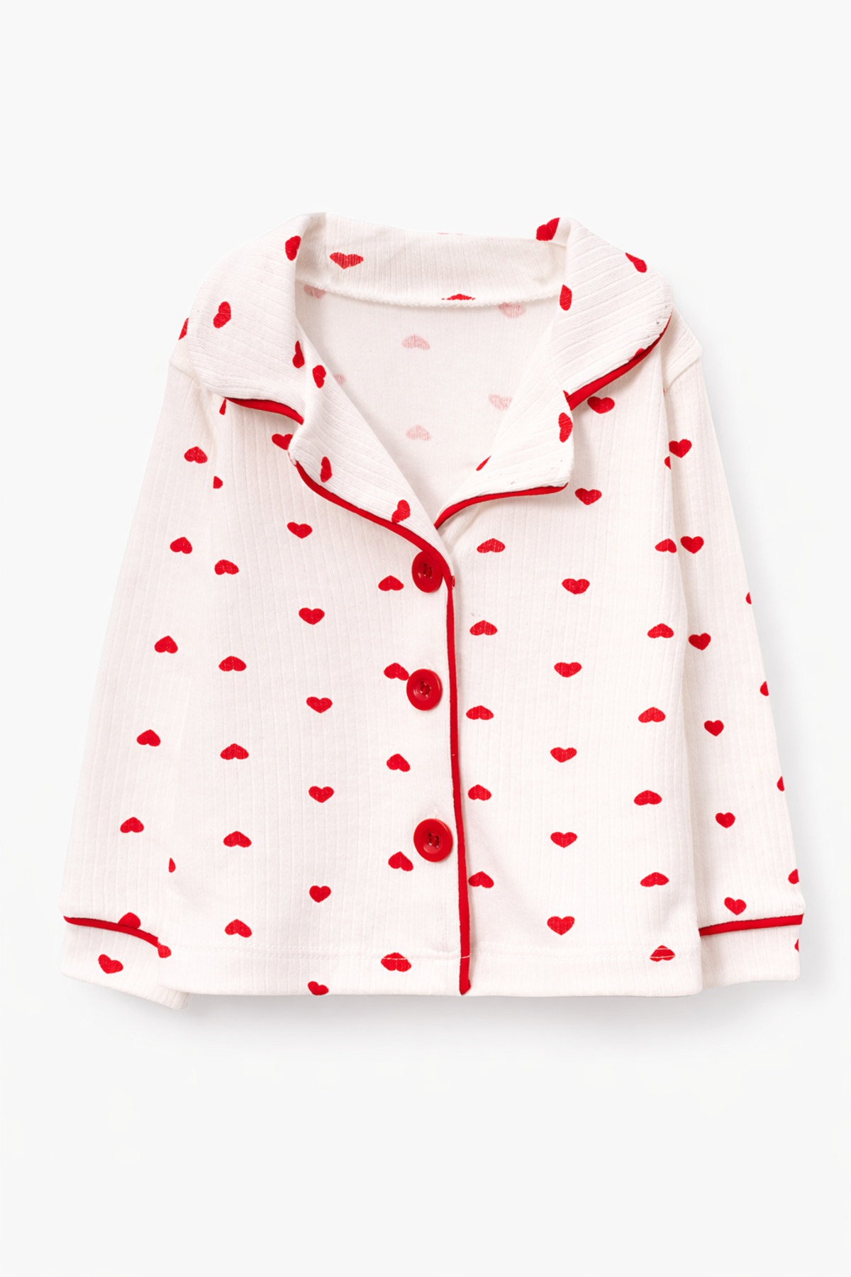 Bubito Kalpli Kız Bebek Alt Üst 2'li Pijama Takım- Kırmızı Beyaz fotoğrafı 3 (önizleme)