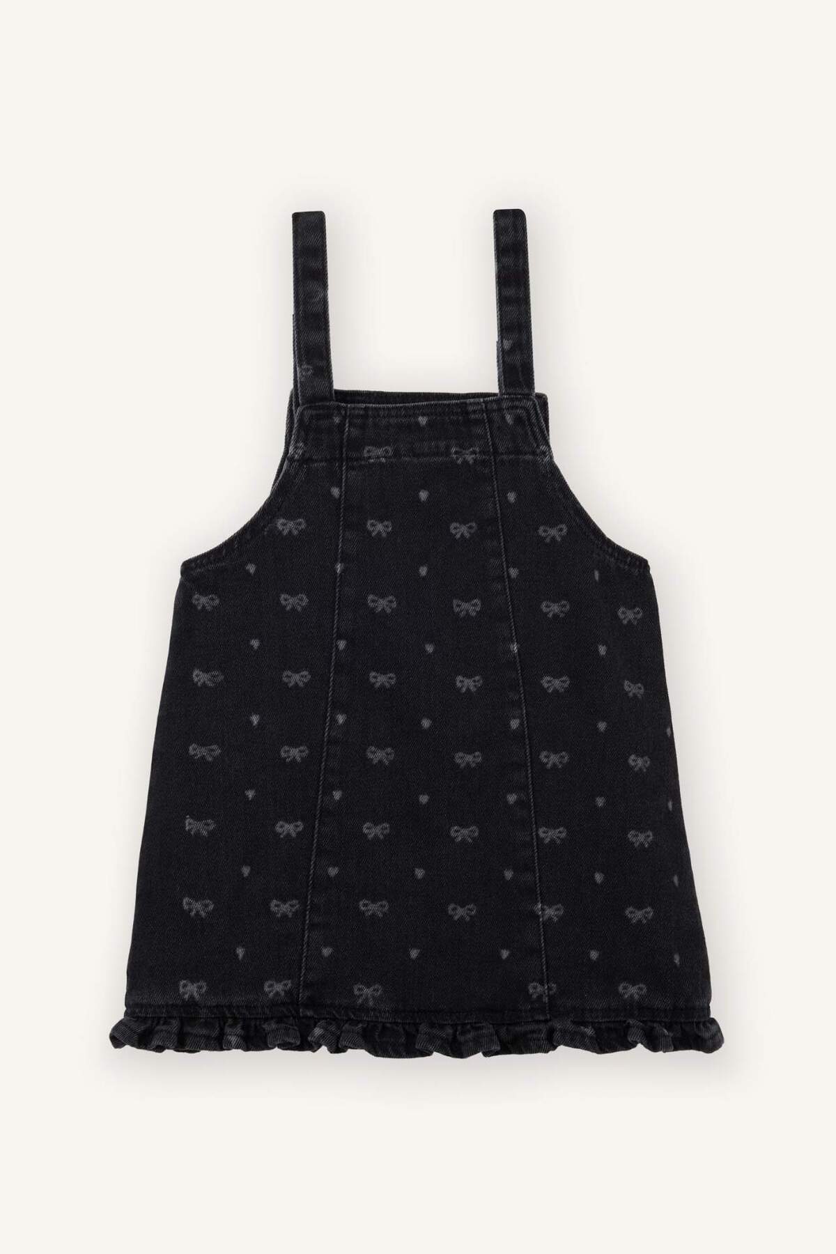 Defacto Kolsuz Jean Elbise Kız Bebek G8104A526SP fotoğrafı 4 (önizleme)