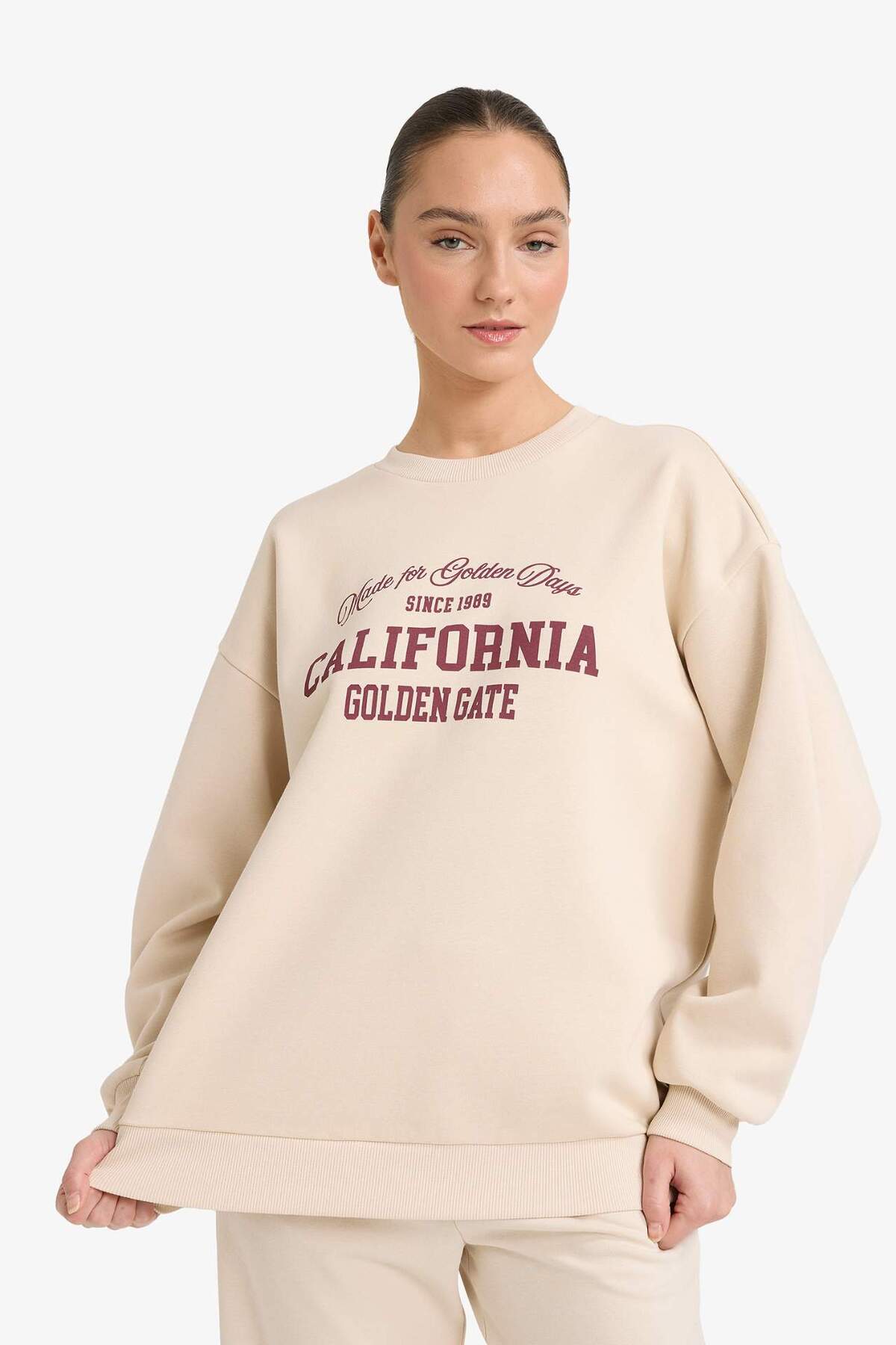 DeFacto Oversıze Baskılı Sweatshirt G7026AX25WN görsel 3