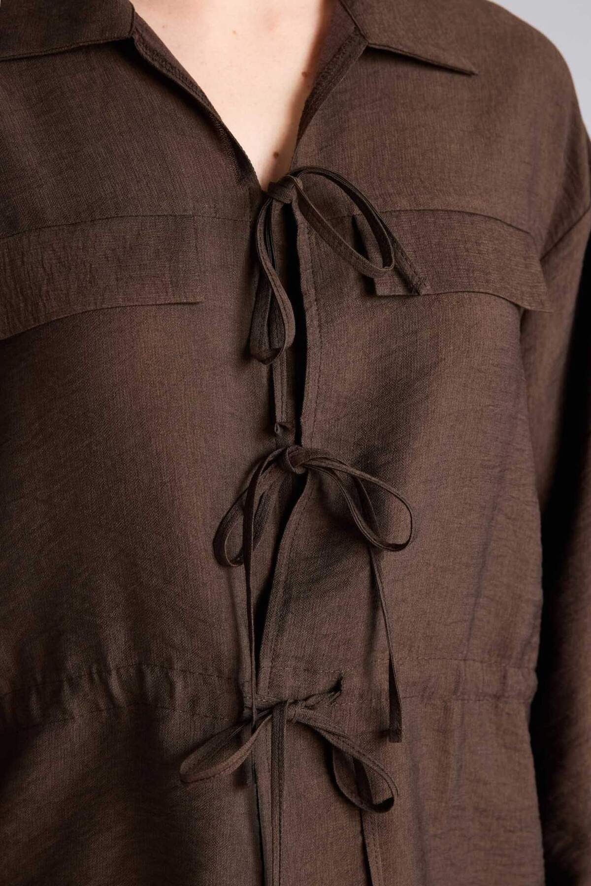 Defacto  Regular Fıt Uzun Kollu Gömlek G8263AX26SP - Görsel 4