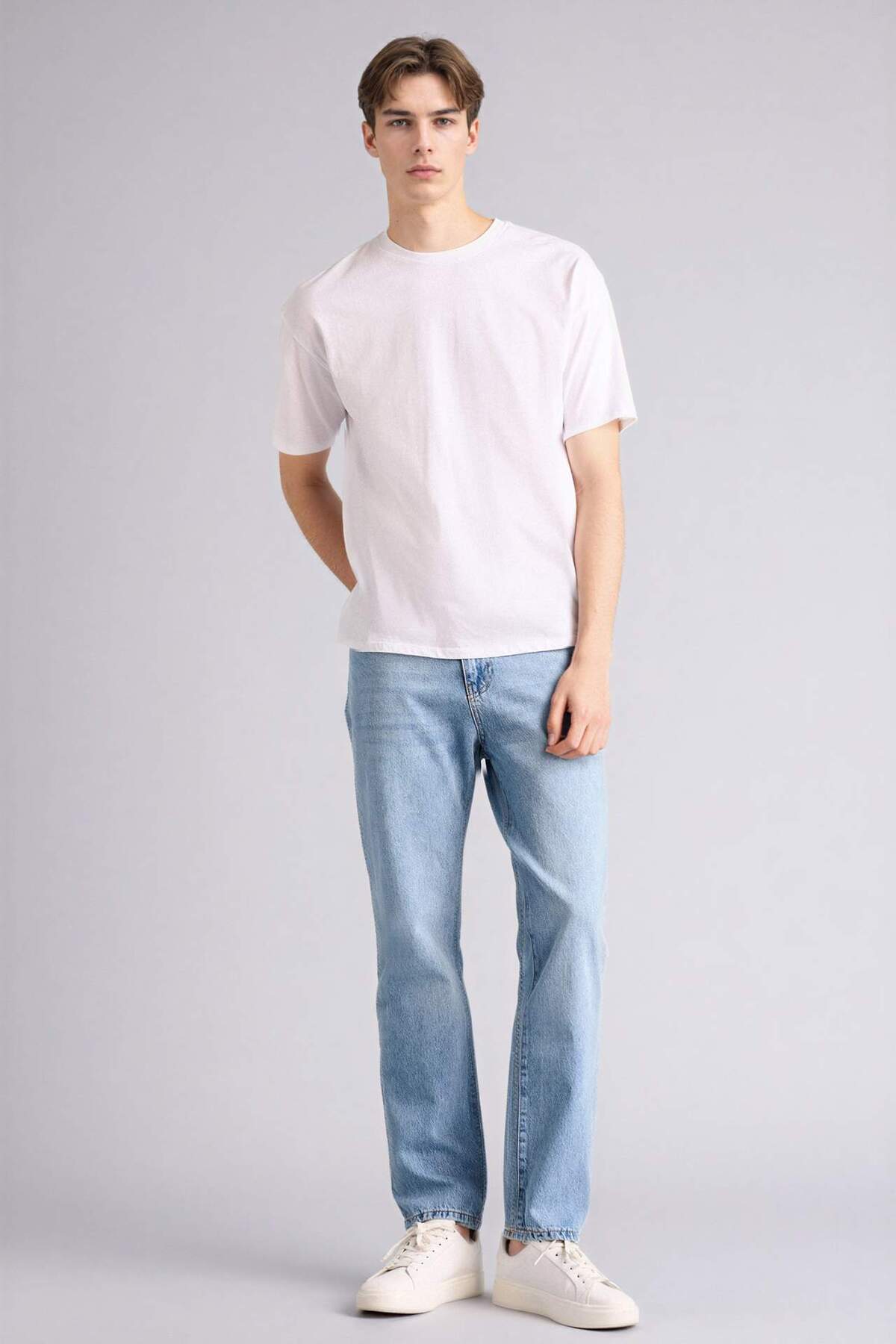 Defacto 100% Cotton Straight Fit Trousers F9007Ax26Sp