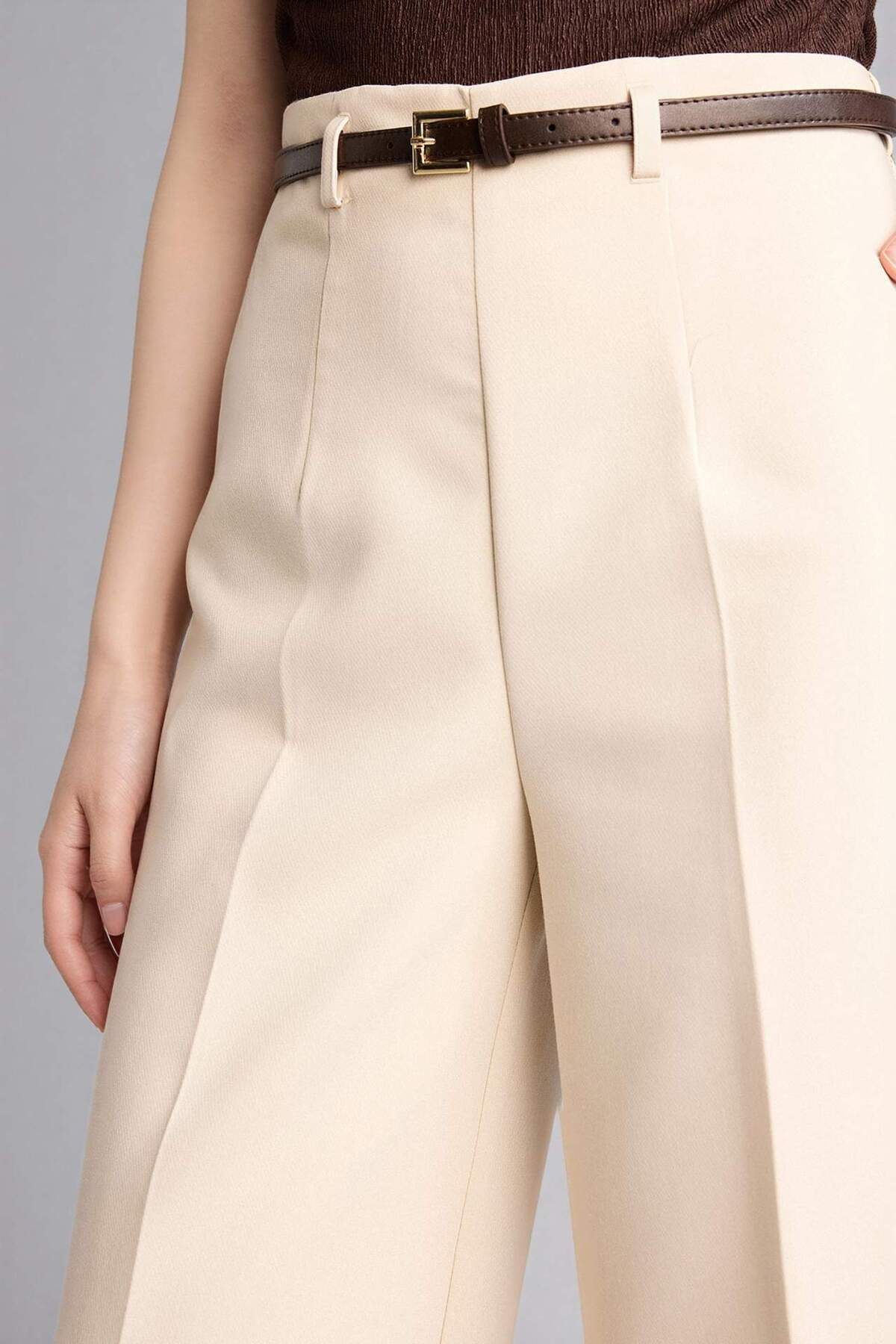 Defacto  Culotte Yüksek Bel Düz Paça Pantolon E7242AX26SP - Görsel 4