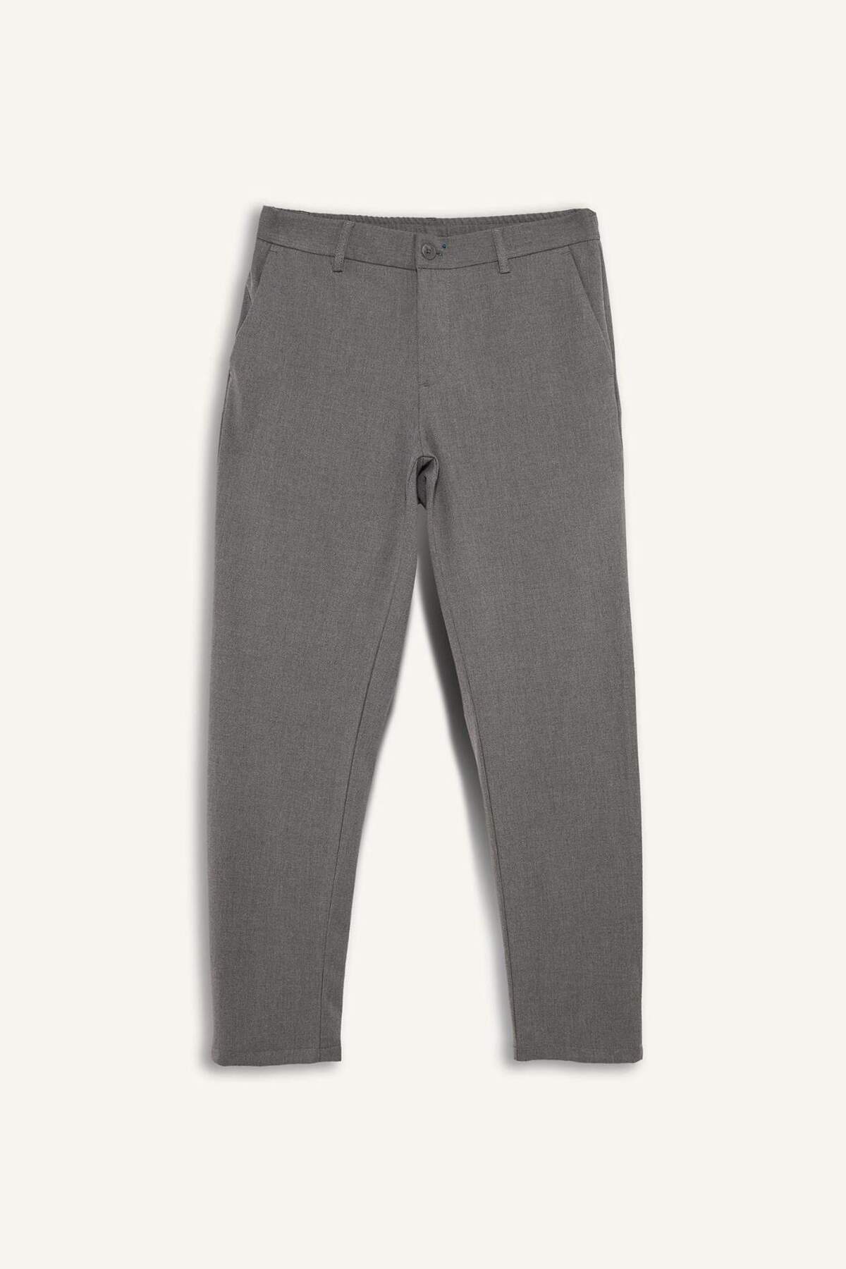 Tailored Fit Düz Paça Pantolon B8577AX26SP — خاکستری — تصویر 8 از 8