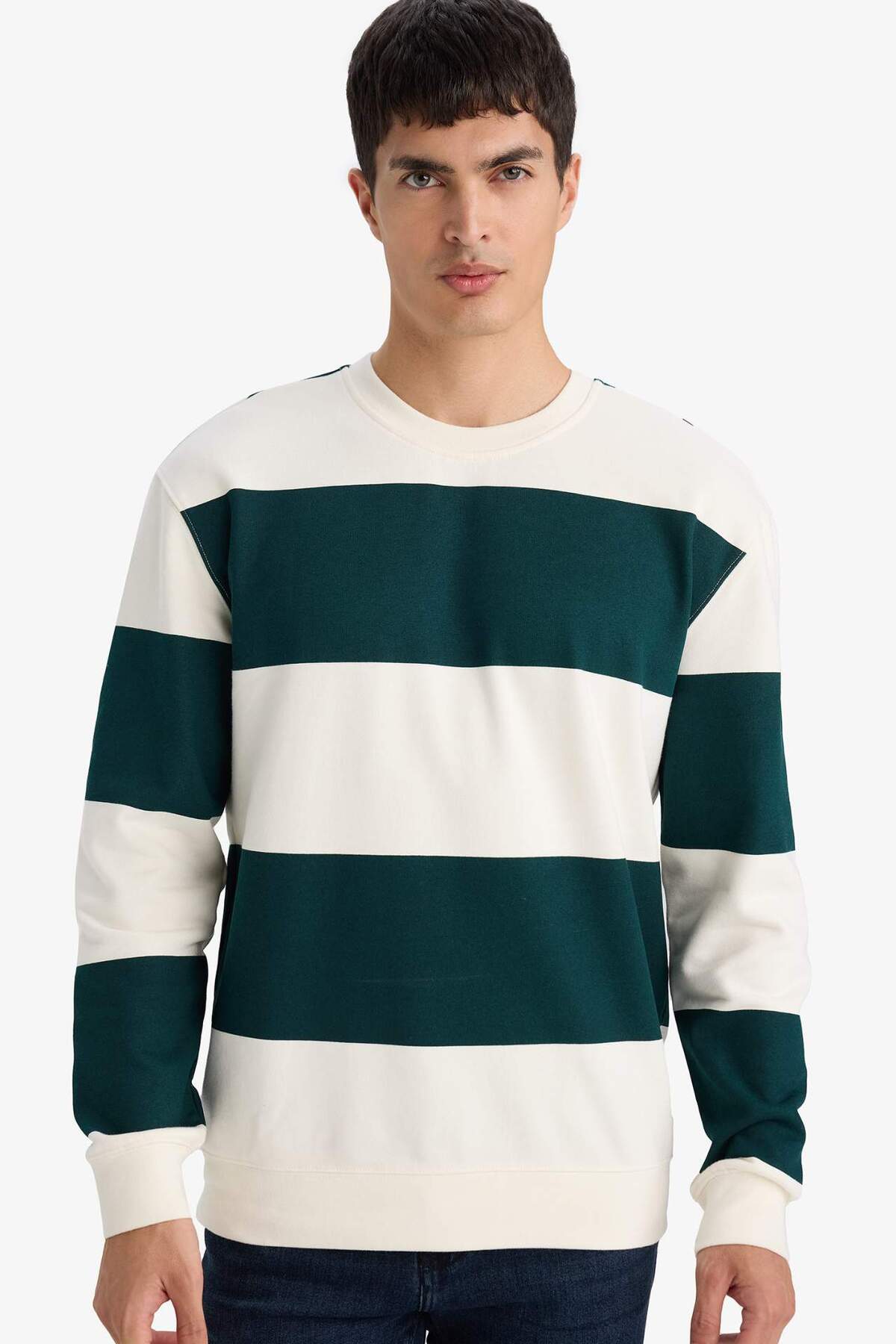 DeFacto %100 Pamuk Regular Fit Bisiklet Yaka Sweatshirt F9630AX26SP — سبز