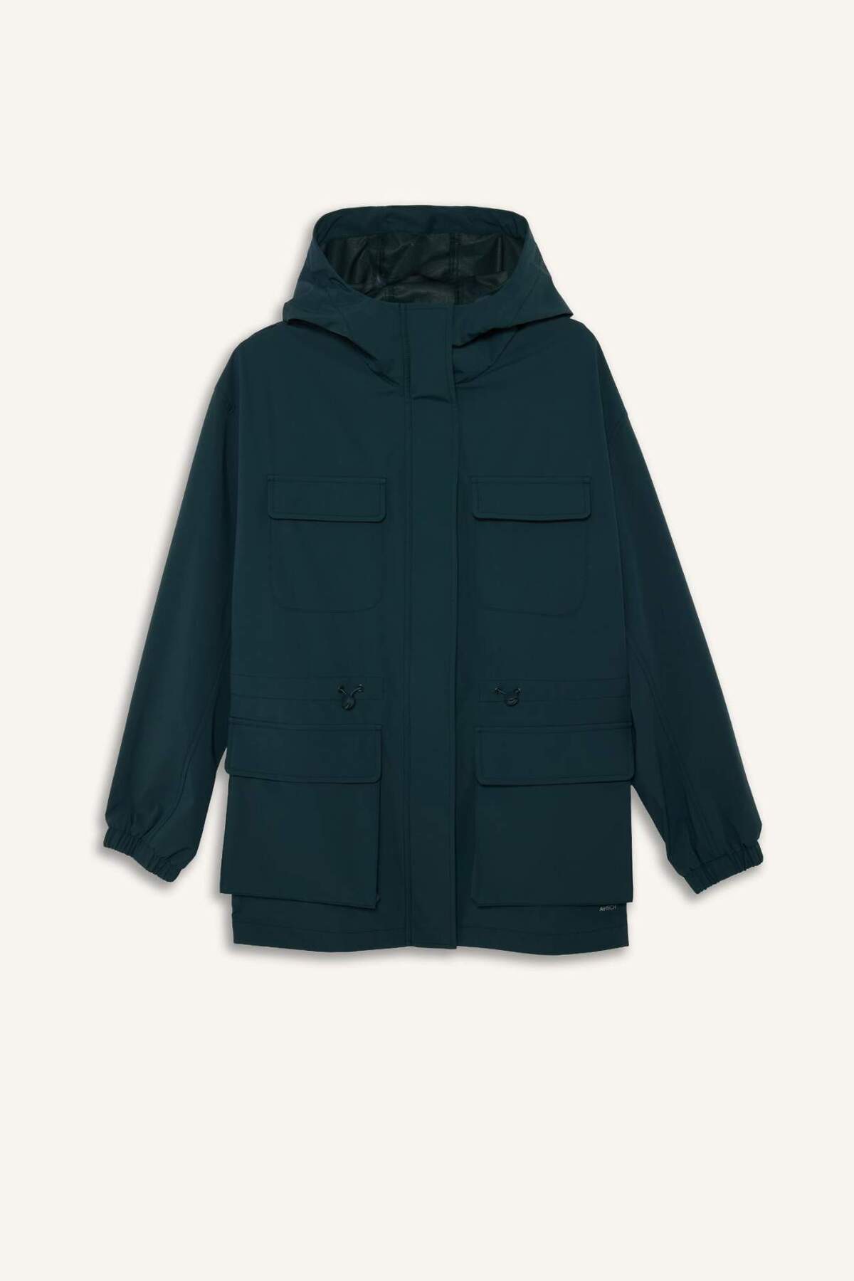 Defacto  Rüzgar Geçirmez Su İtici Kapüşonlu Fermuarlı Yağmurluk F7968AX26SP - Görsel 7