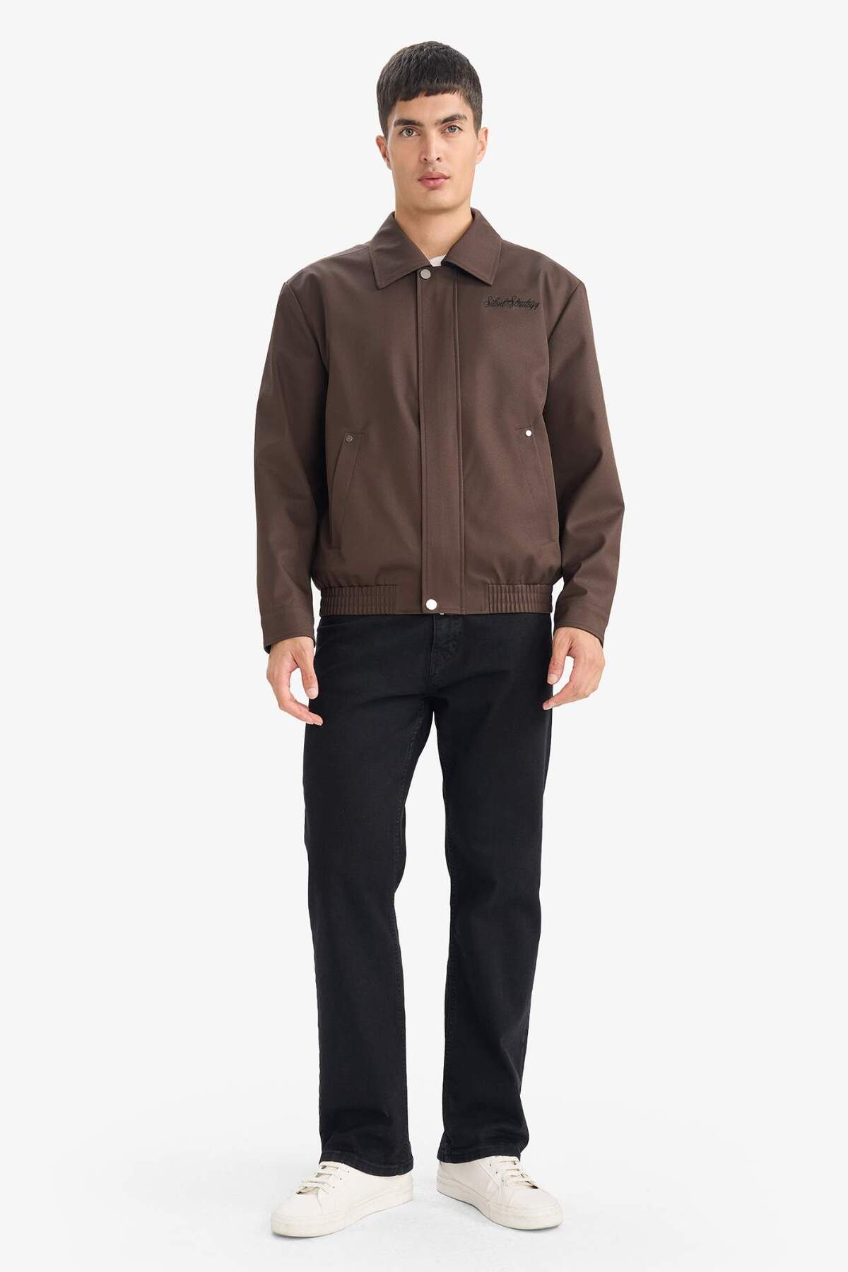 DeFacto Oversıze Polo Yaka Su Geçirmez Mont F8470AX26SP görsel 2