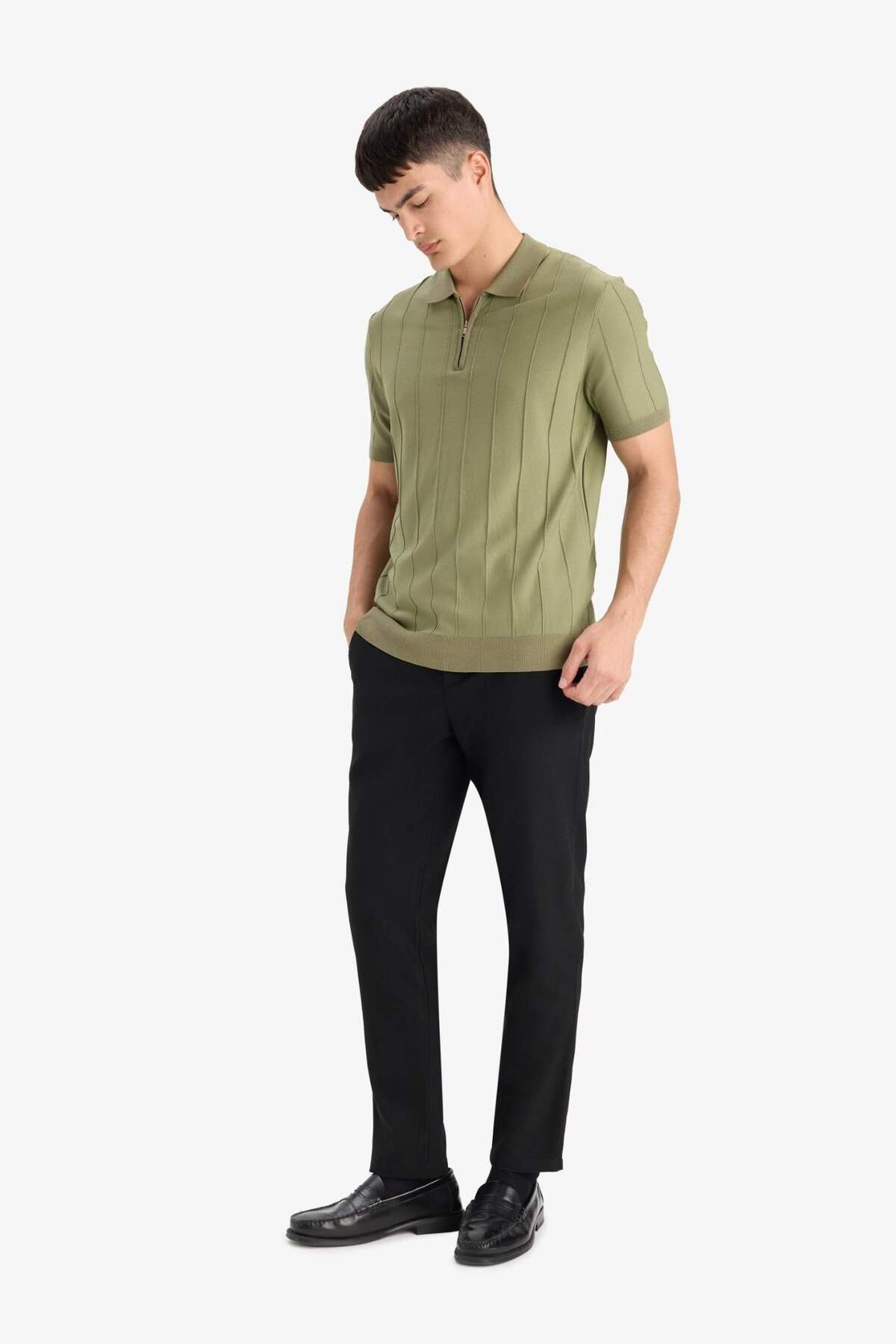 DeFacto Tailored Fit Düz Paça Pantolon B8577AX25AU görsel 3