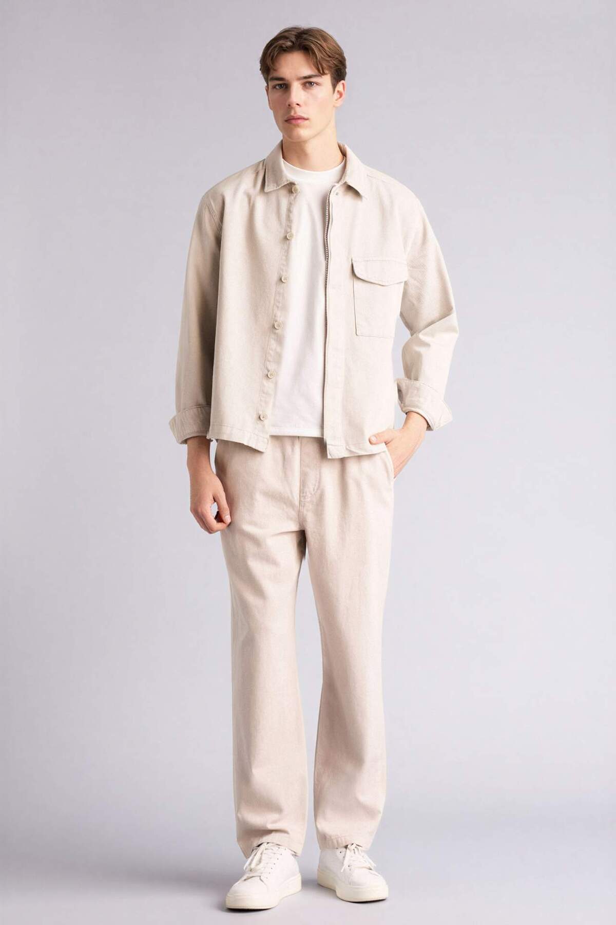 DeFacto %100 Pamuk Baggy Fit Pantolon F6129AX26SP — بژ