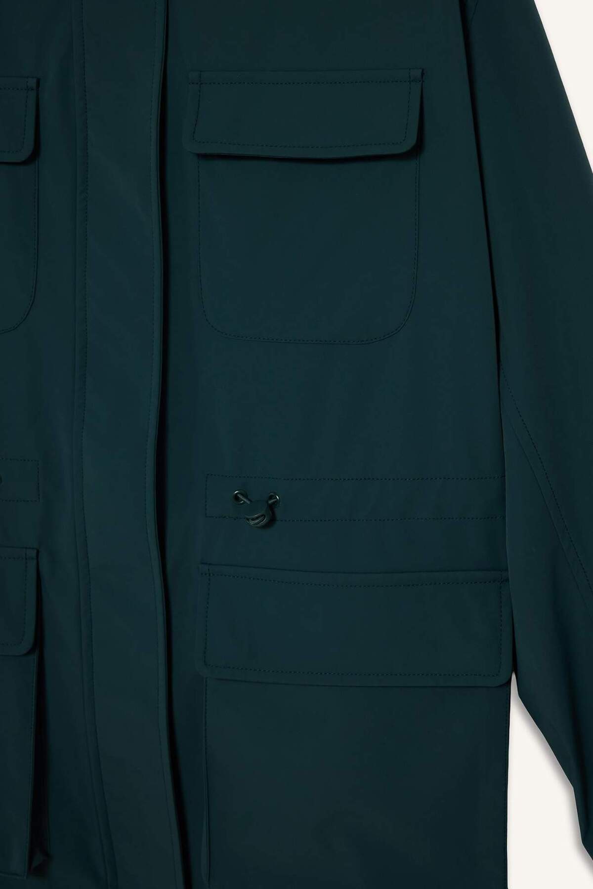 Defacto  Rüzgar Geçirmez Su İtici Kapüşonlu Fermuarlı Yağmurluk F7968AX26SP - Görsel 8