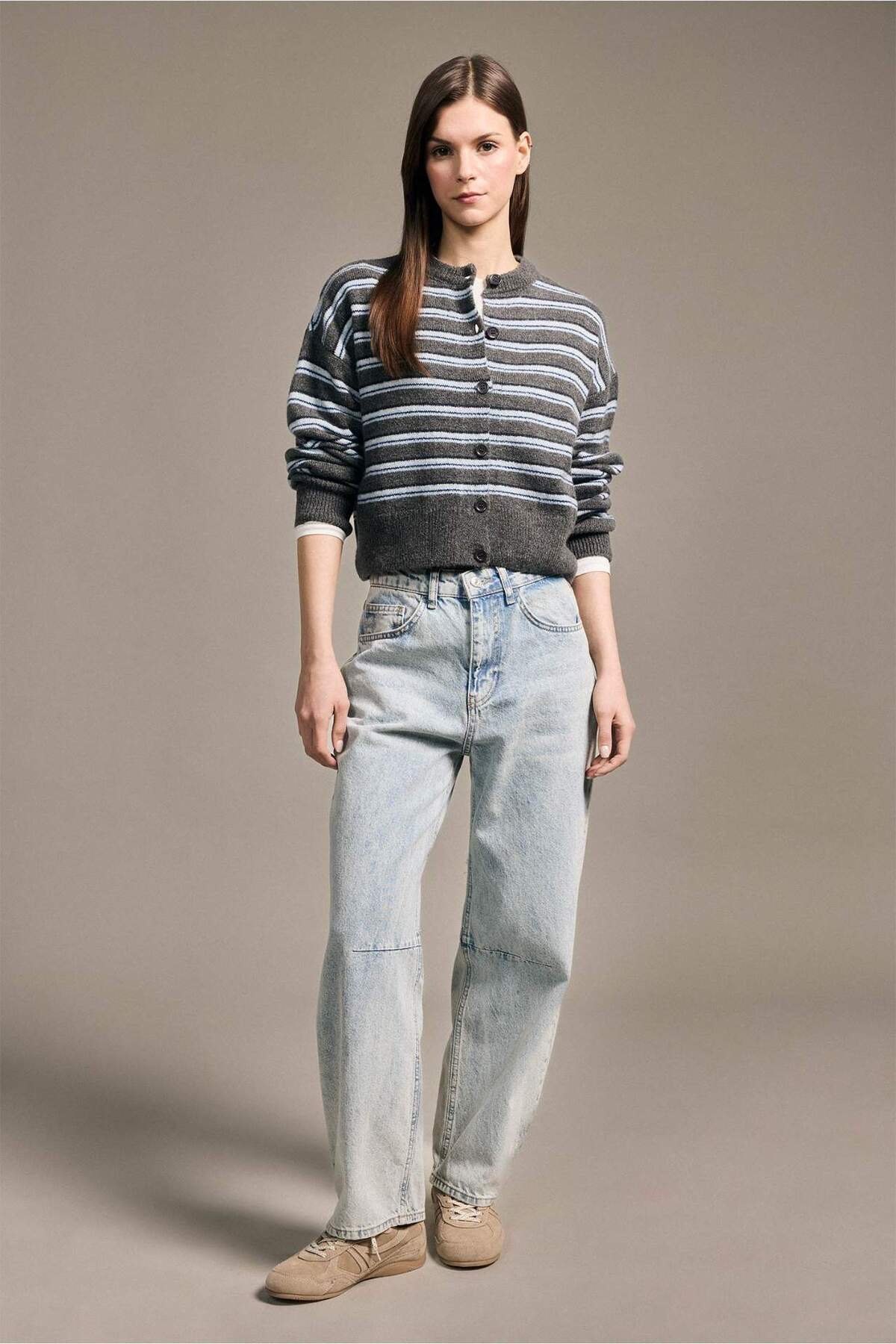 Defacto  Çizgili Düğmeli Hırka H3070AX26SP - Görsel 2