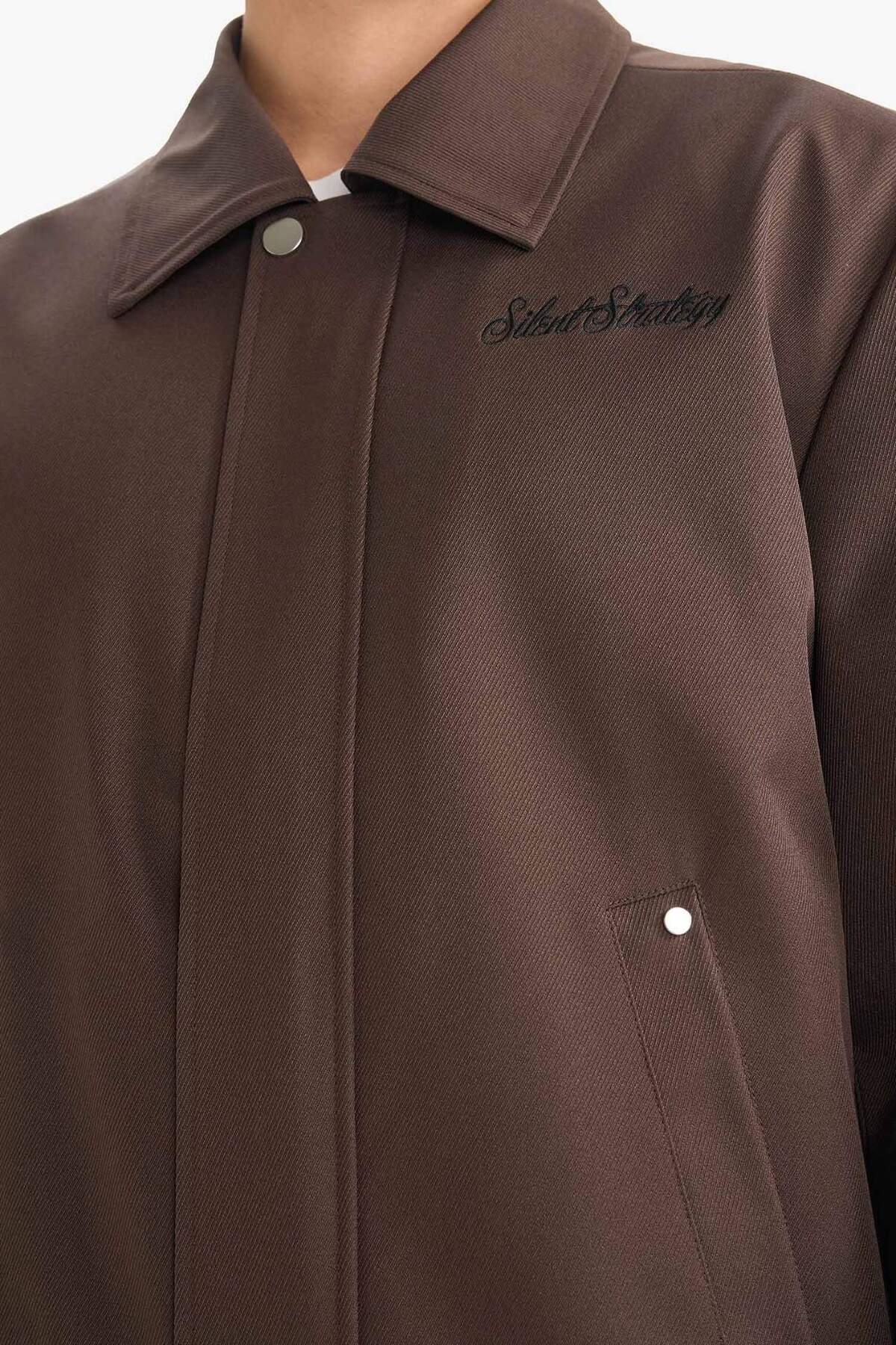 DeFacto Oversıze Polo Yaka Su Geçirmez Mont F8470AX26SP görsel 4