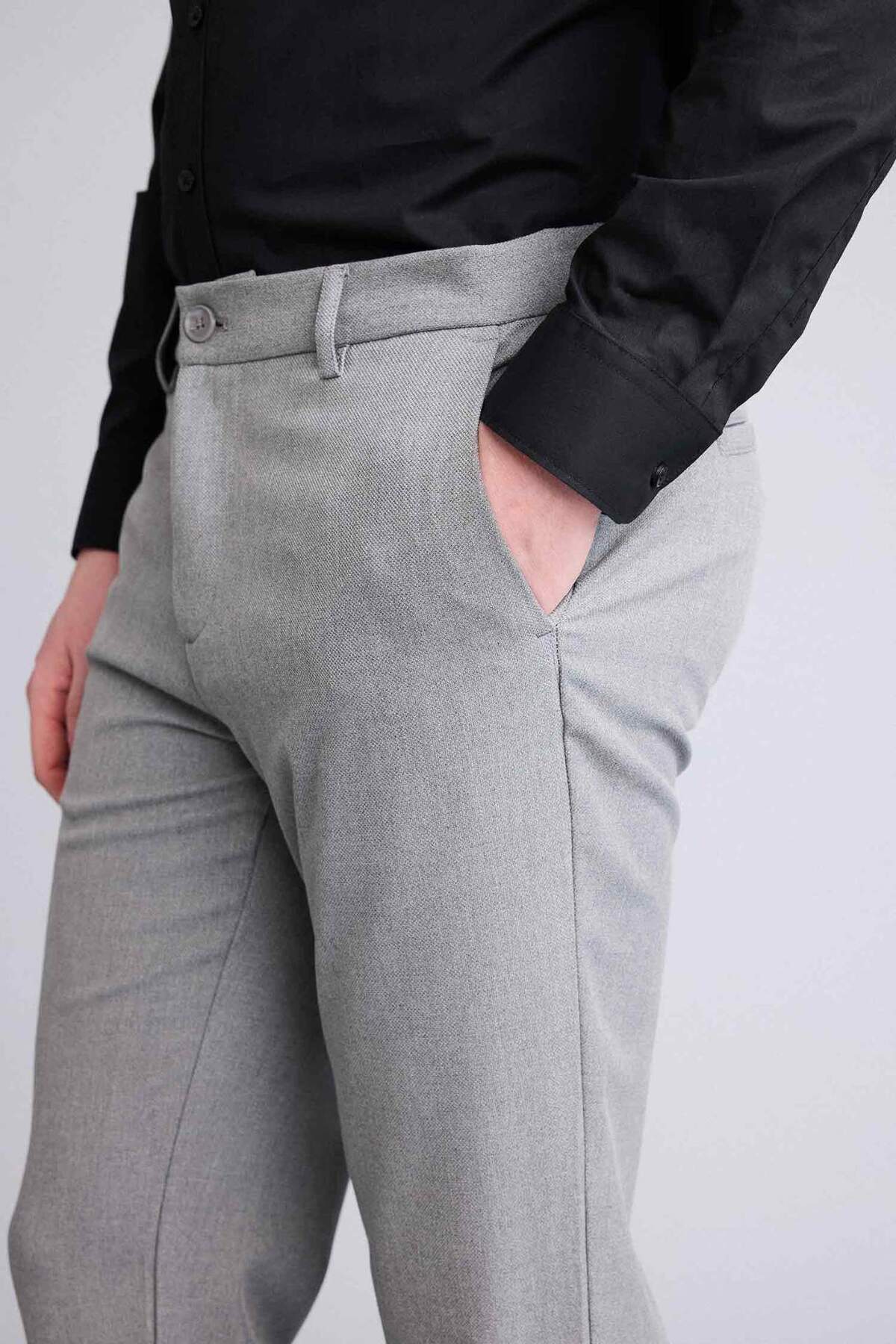 Tailored Fit Düz Paça Pantolon B8577AX26SP — خاکستری — تصویر 7 از 8