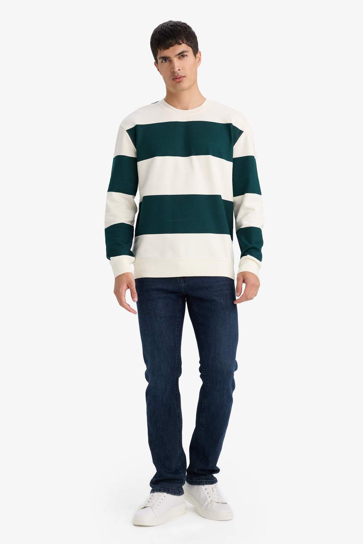 %100 Pamuk Regular Fit Bisiklet Yaka Sweatshirt F9630AX26SP — سبز — تصویر 2 از 5