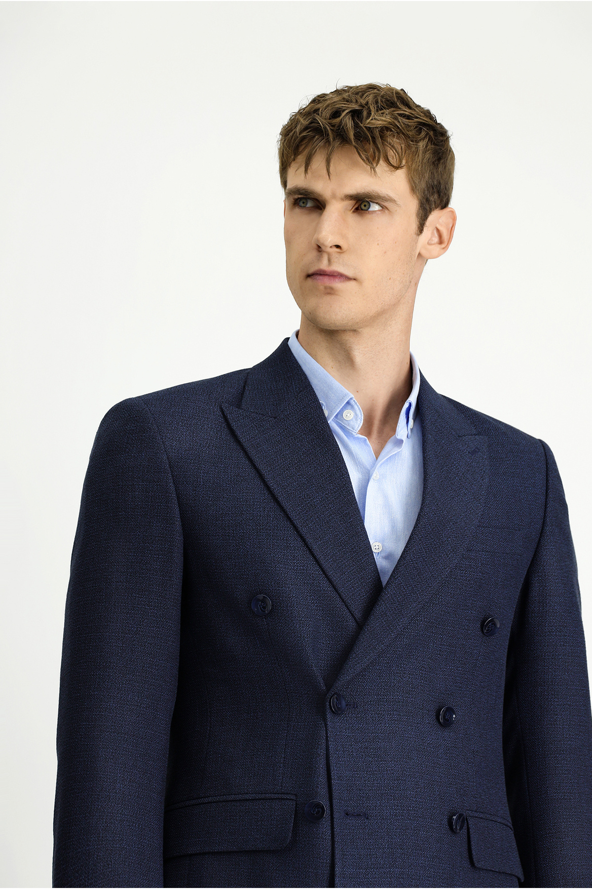 Kiğılı  7 Drop Slim Fit Dar Kesim Desenli Kruvaze Ceket - Görsel 3