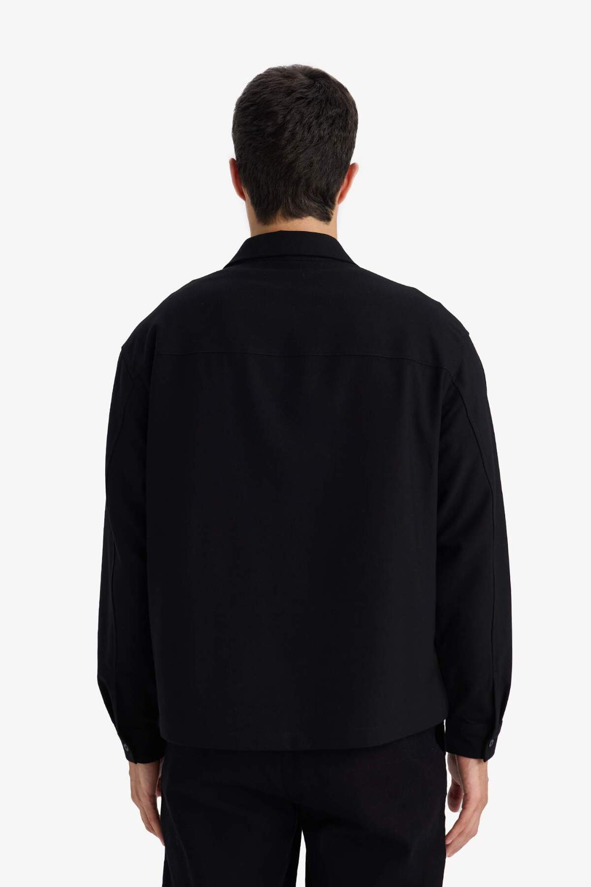 Poplin Uzun Kollu Gömlek G6253AX25WN — مشکی — تصویر 5 از 5