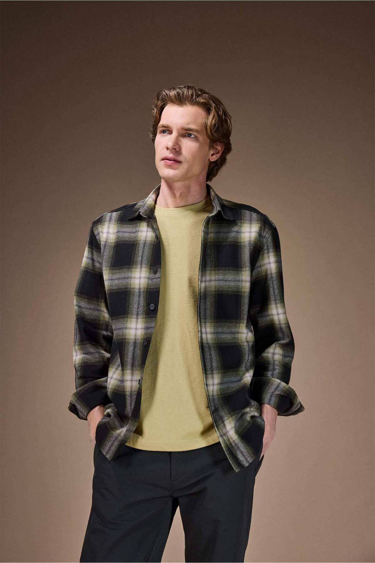 DeFacto %100 Pamuk REGULAR Fit Flanel Gömlek F9043AX26SP görsel 5